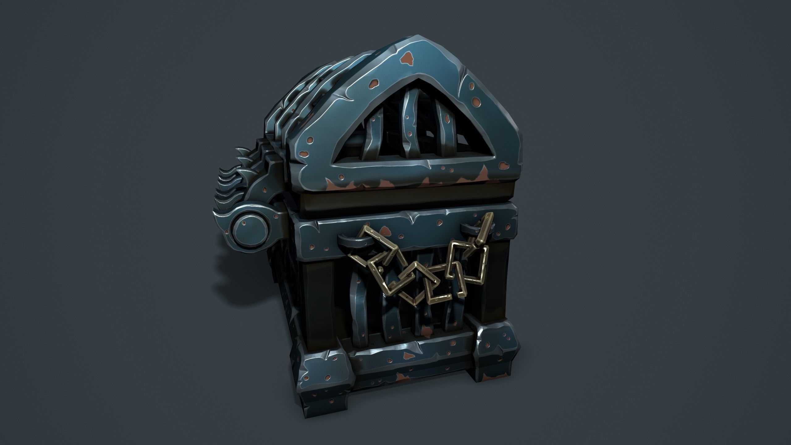 Prison chest Low-poly 3D model_11