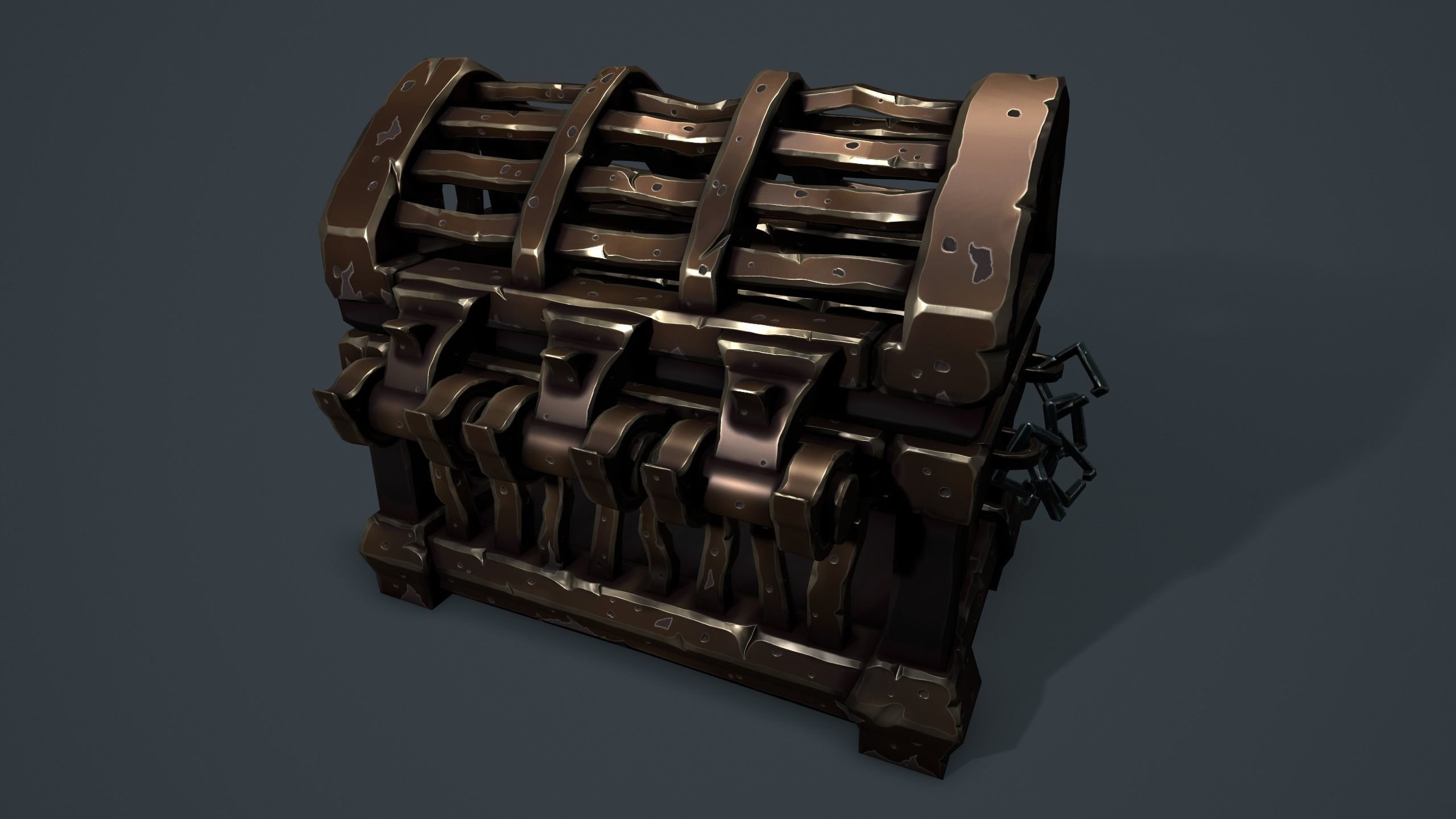 Prison chest Low-poly 3D model_15