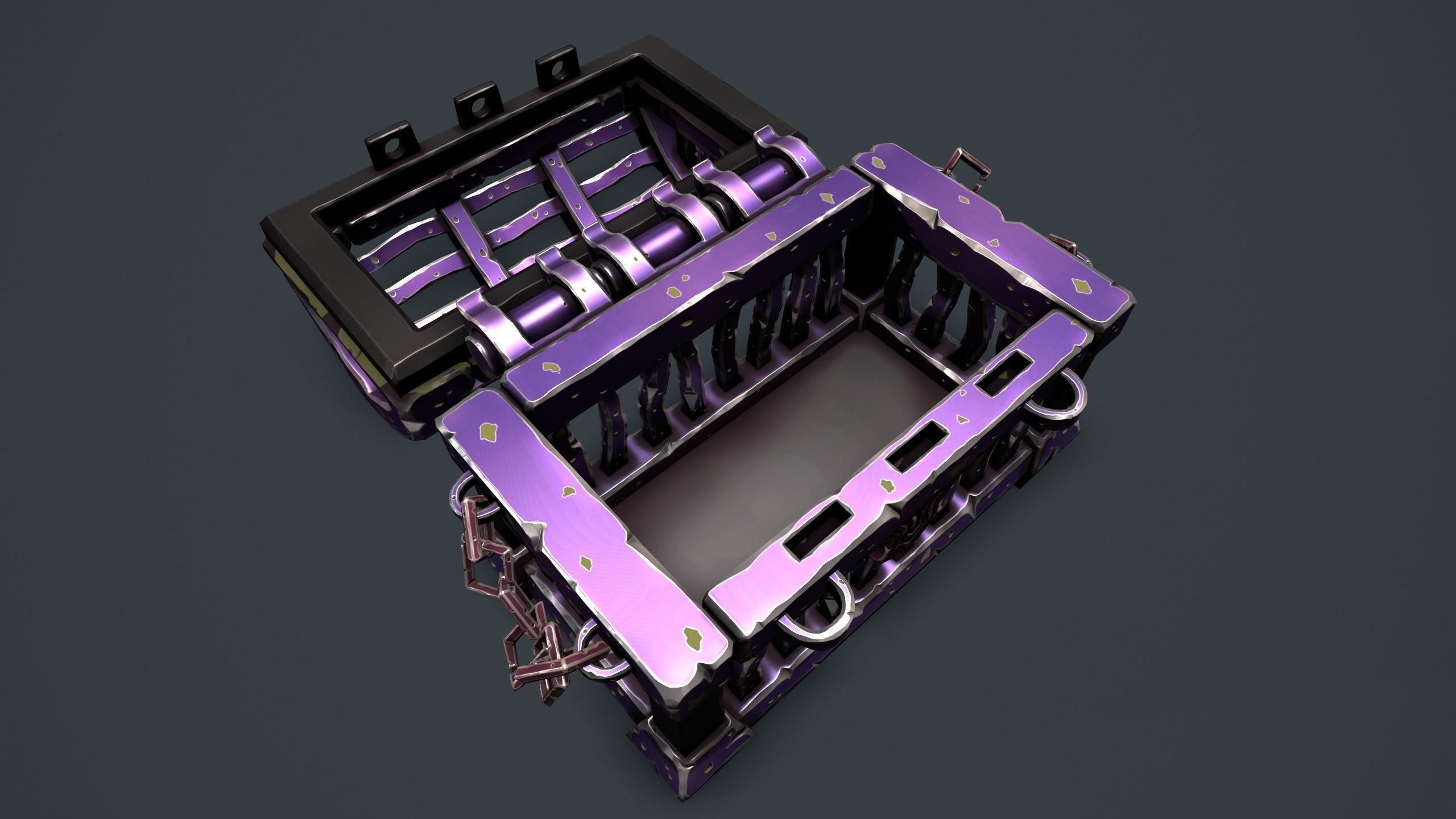 Prison chest Low-poly 3D model_22