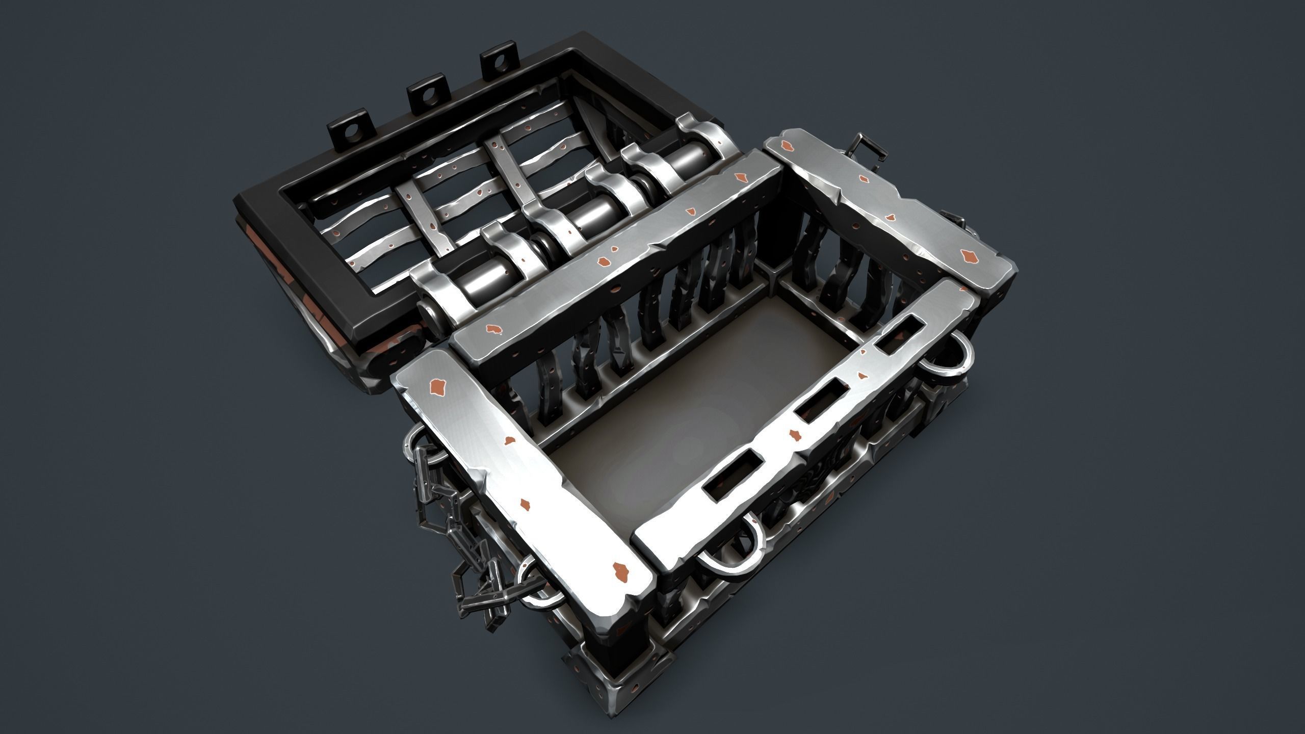 Prison chest Low-poly 3D model_23
