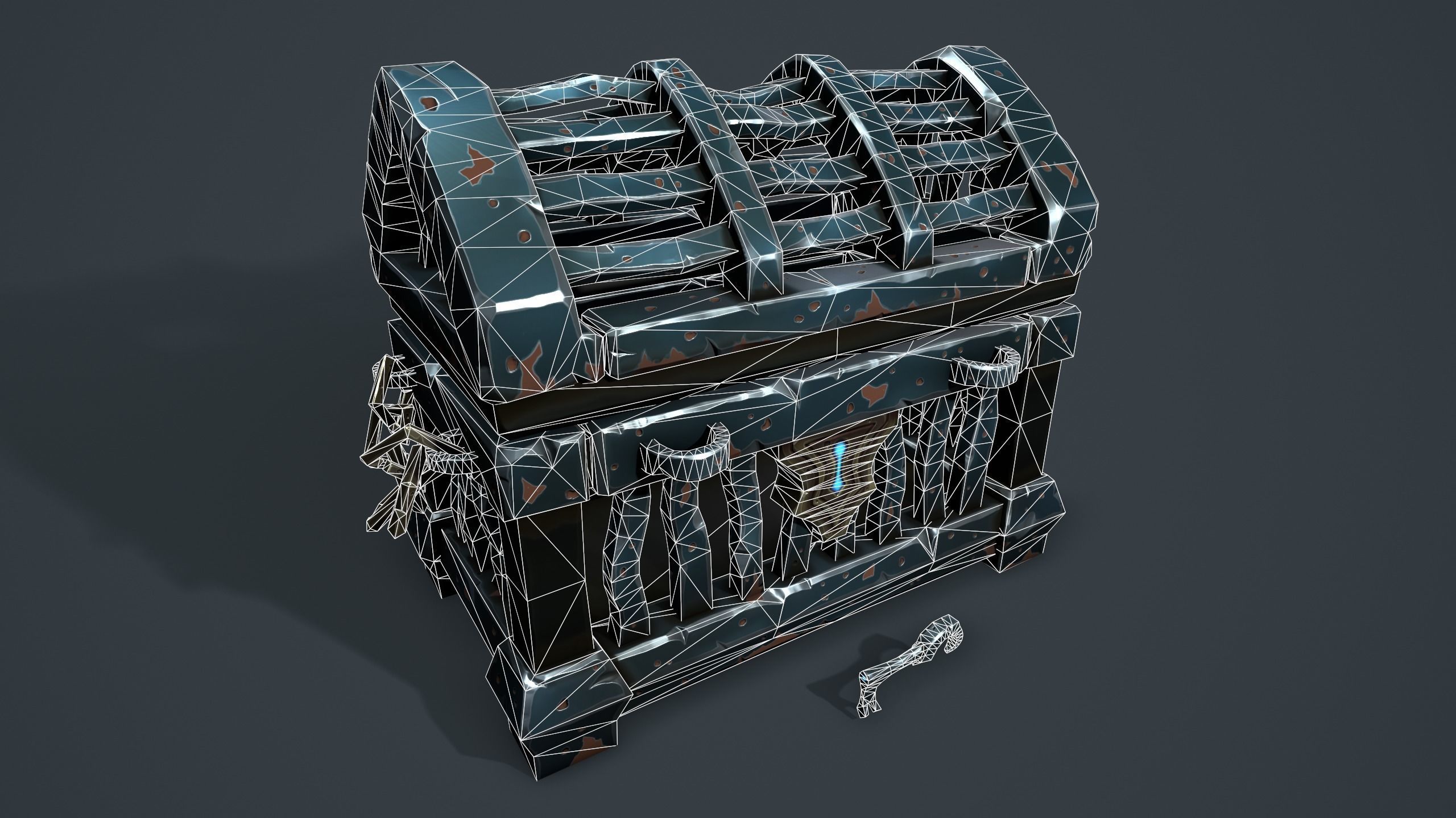 Prison chest Low-poly 3D model_1