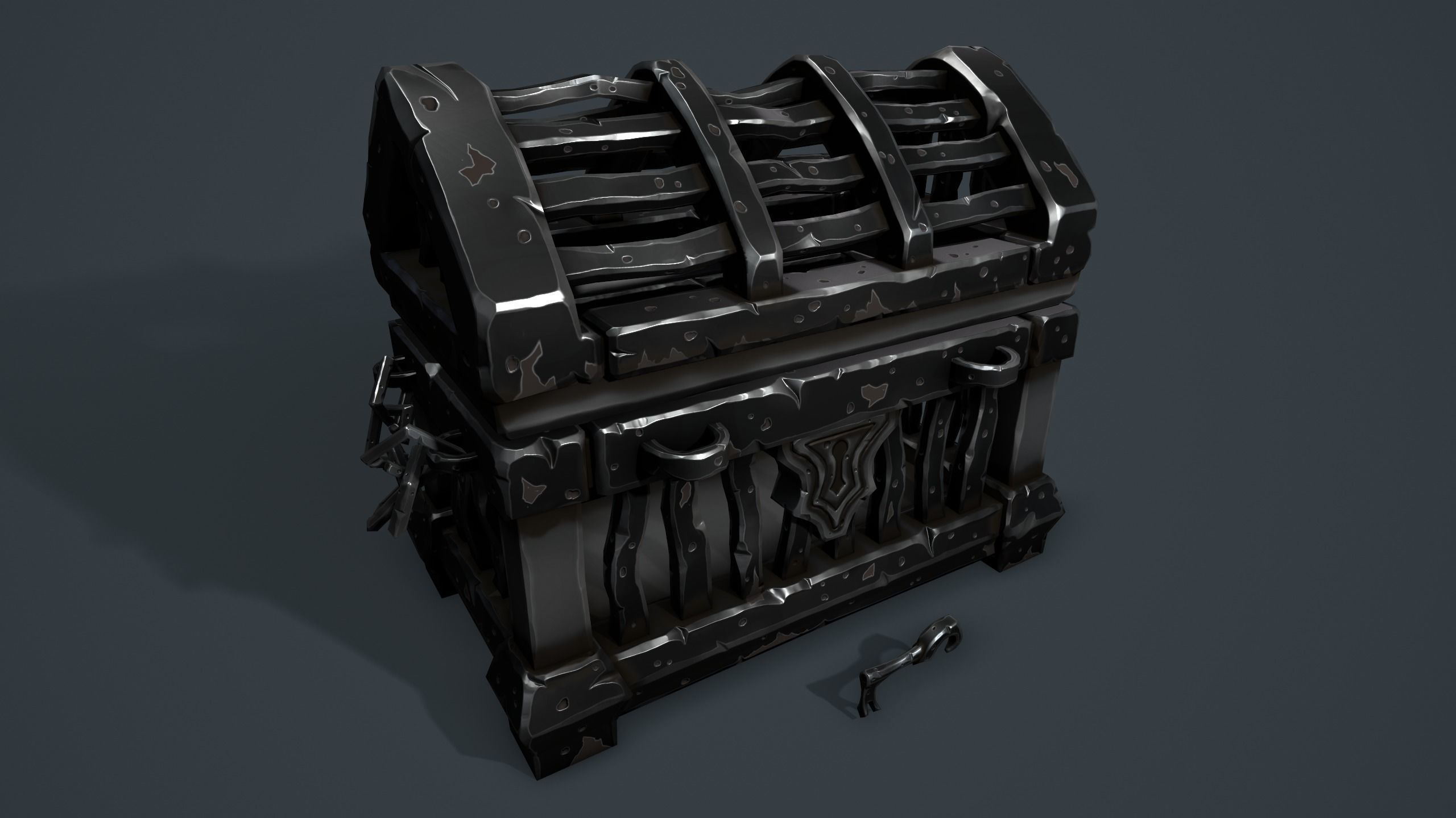 Prison chest Low-poly 3D model_8