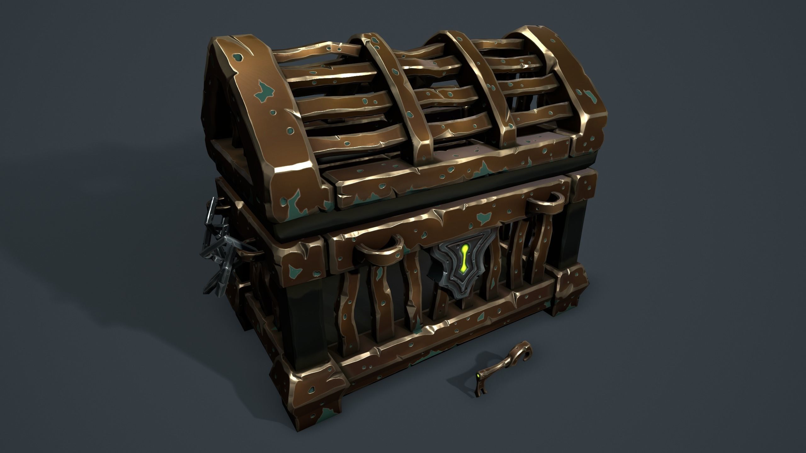Prison chest Low-poly 3D model_2