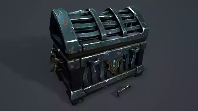 Prison chest Low-poly 3D model