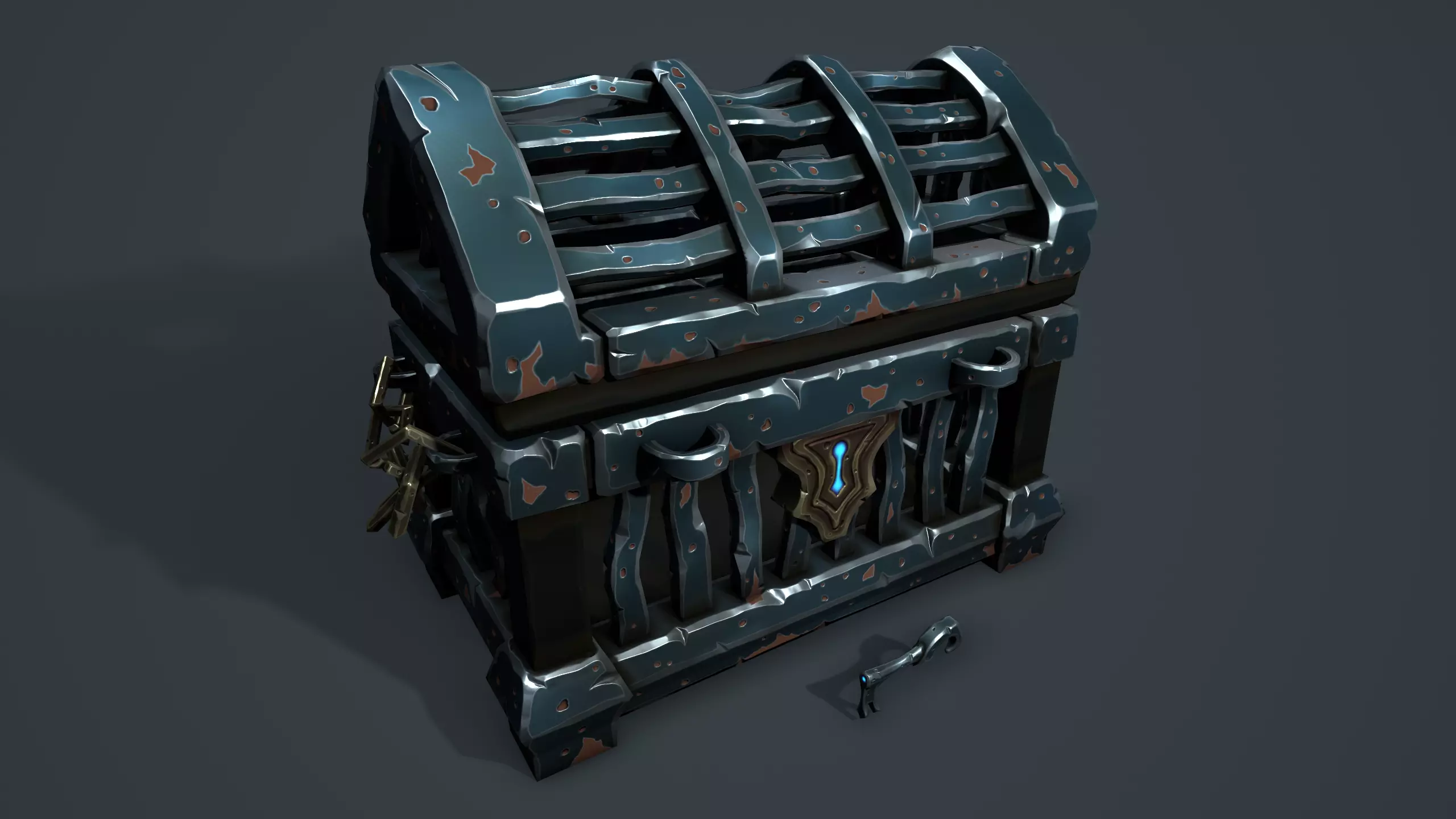 Prison chest Low-poly 3D model_0