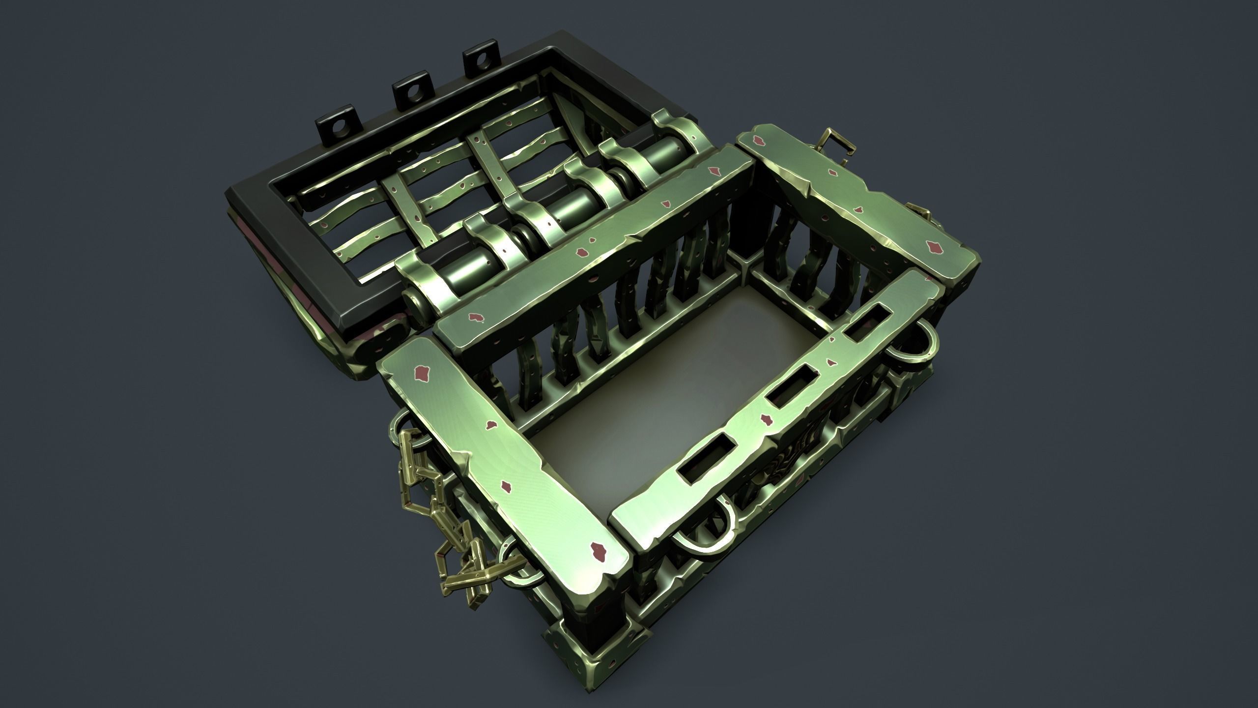 Prison chest Low-poly 3D model_19