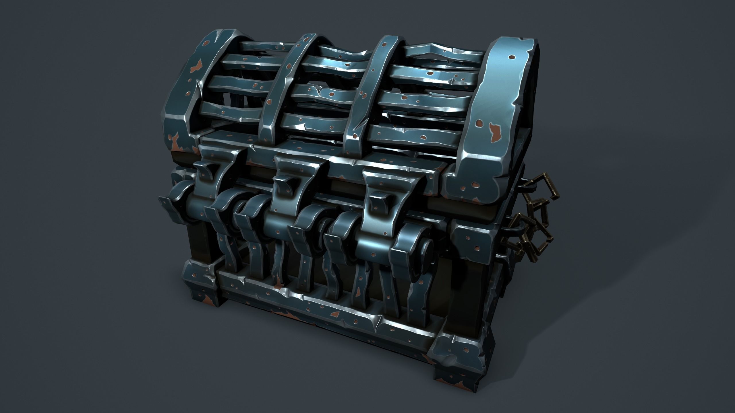 Prison chest Low-poly 3D model_12