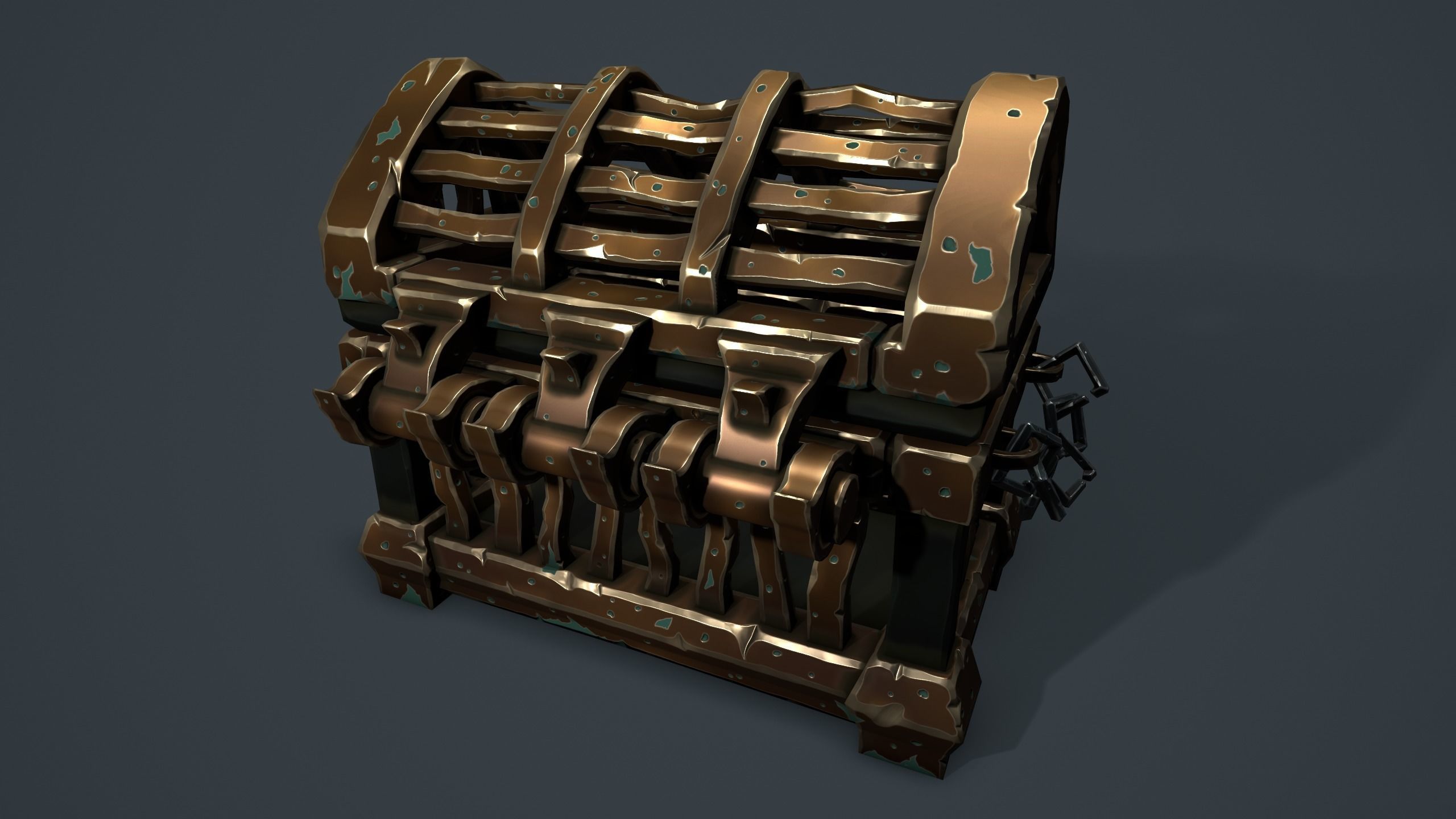 Prison chest Low-poly 3D model_13