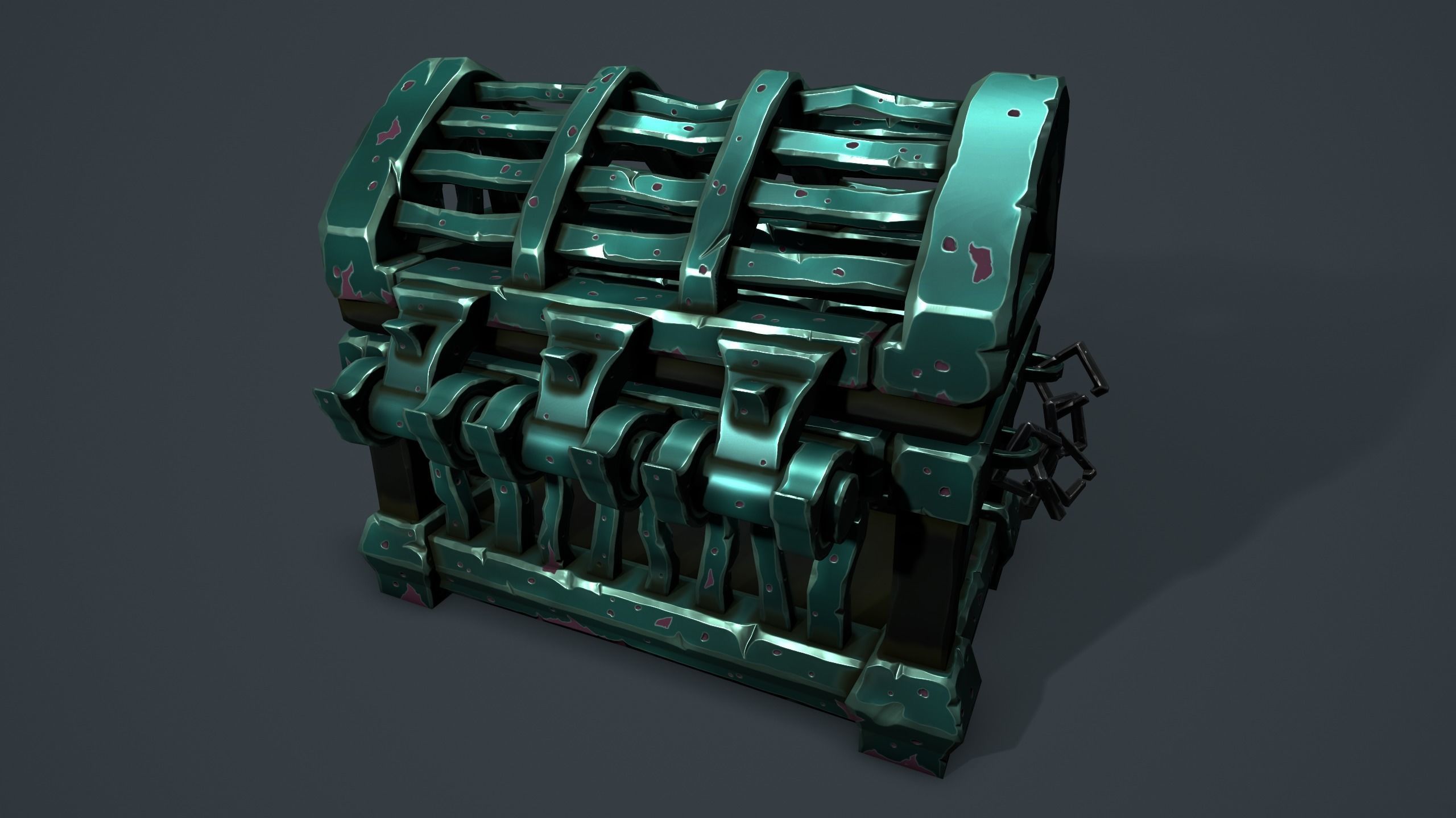 Prison chest Low-poly 3D model_14