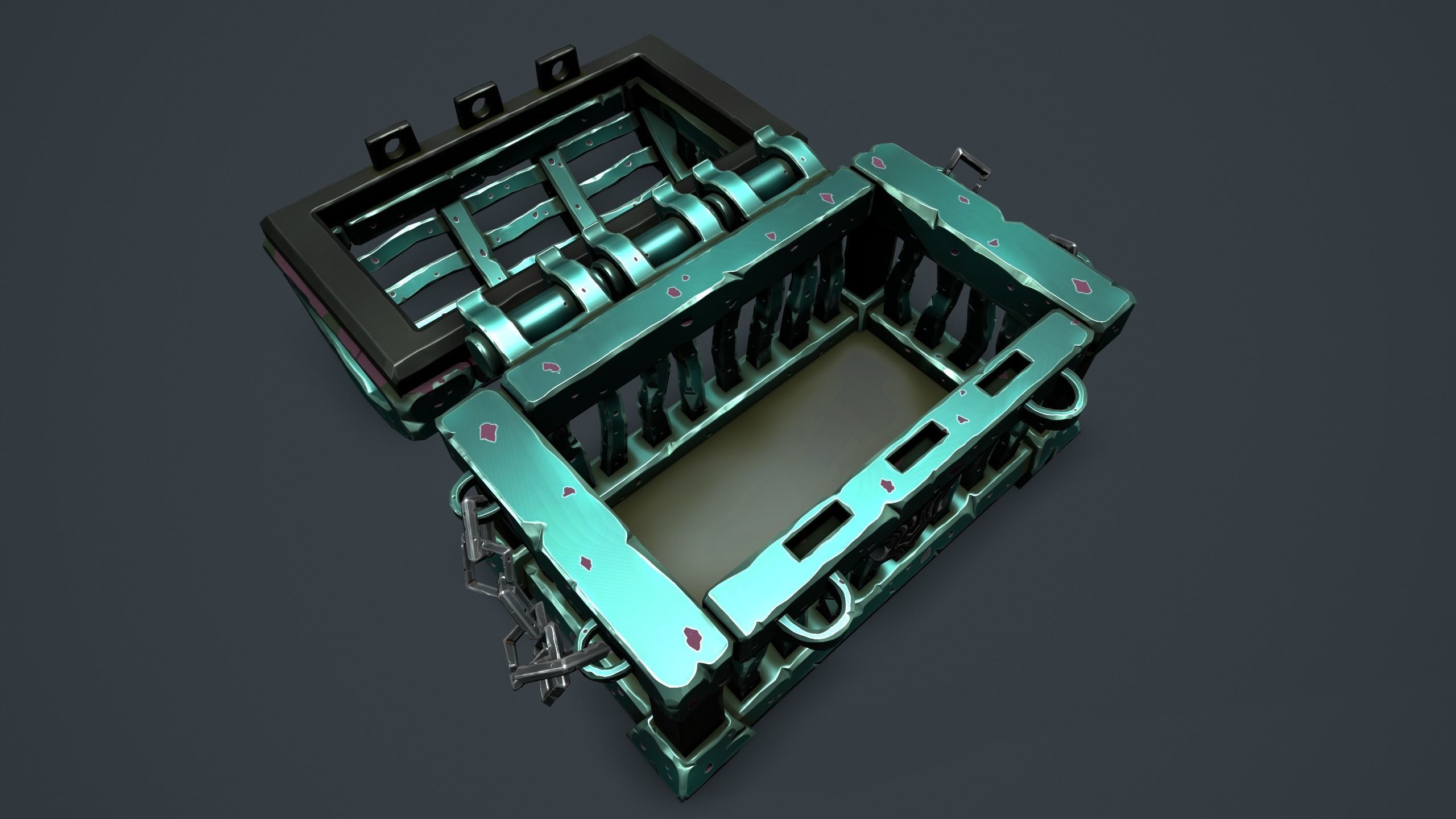 Prison chest Low-poly 3D model_20