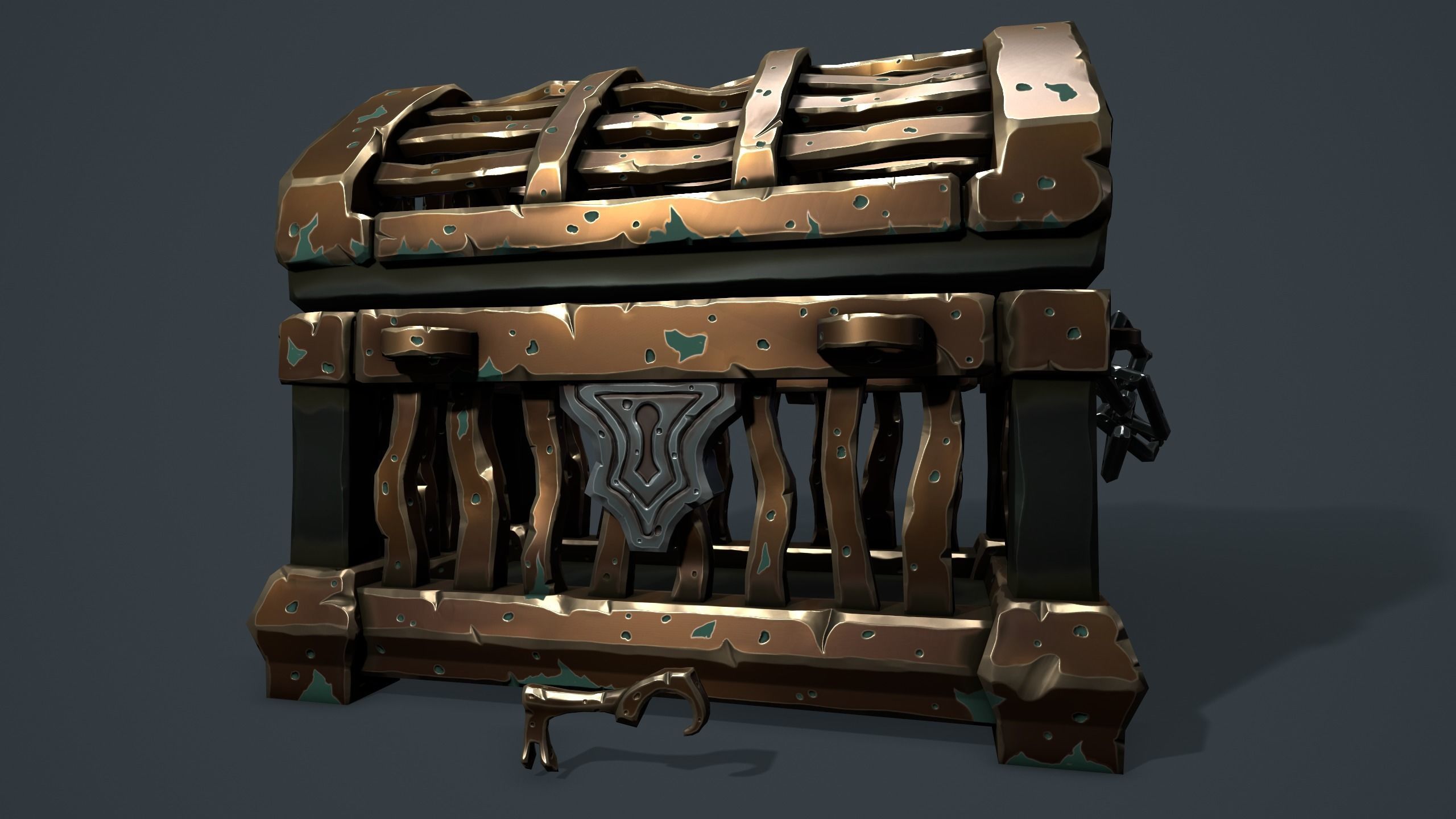 Prison chest Low-poly 3D model_10