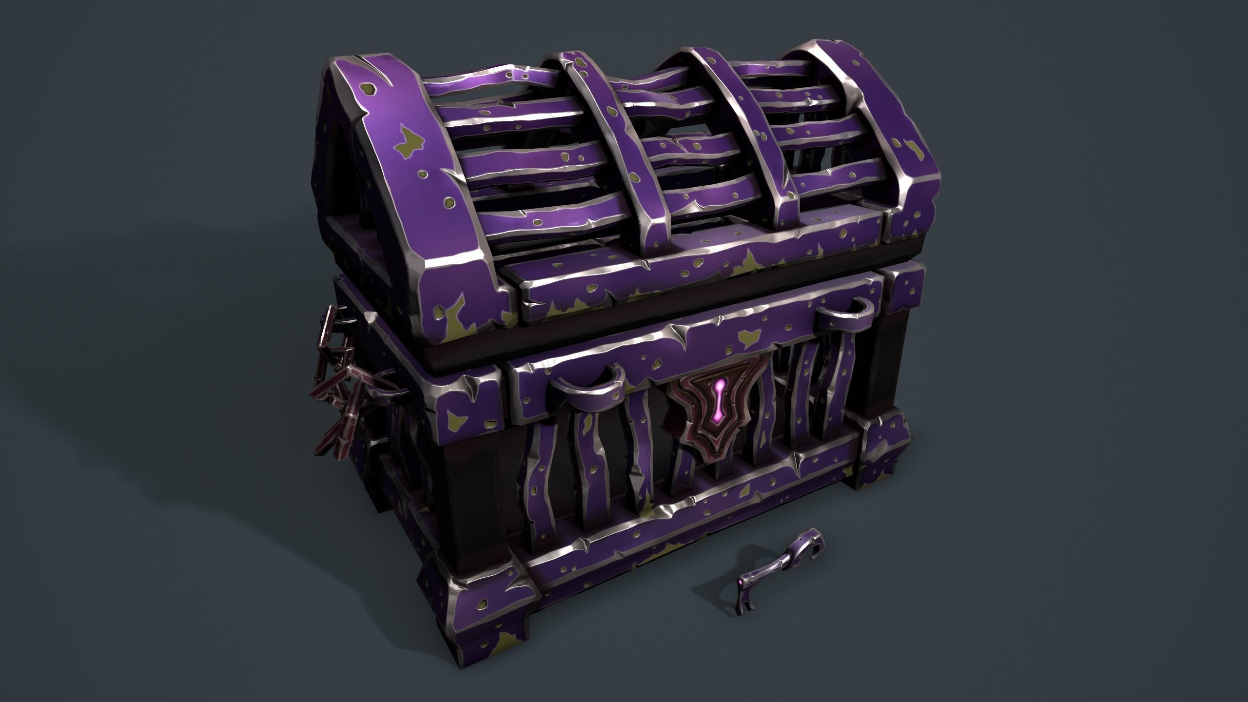 Prison chest Low-poly 3D model_6
