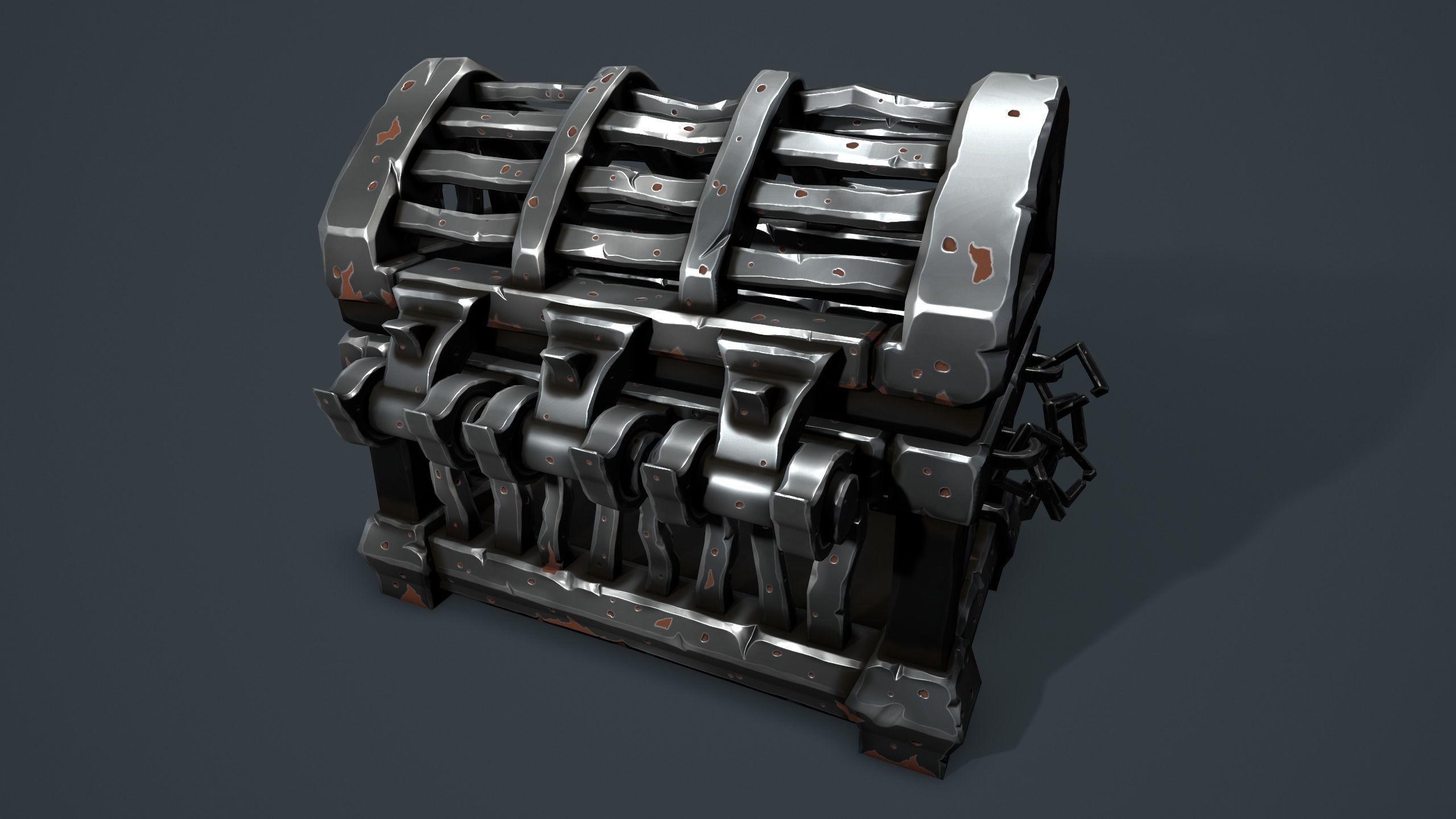 Prison chest Low-poly 3D model_16