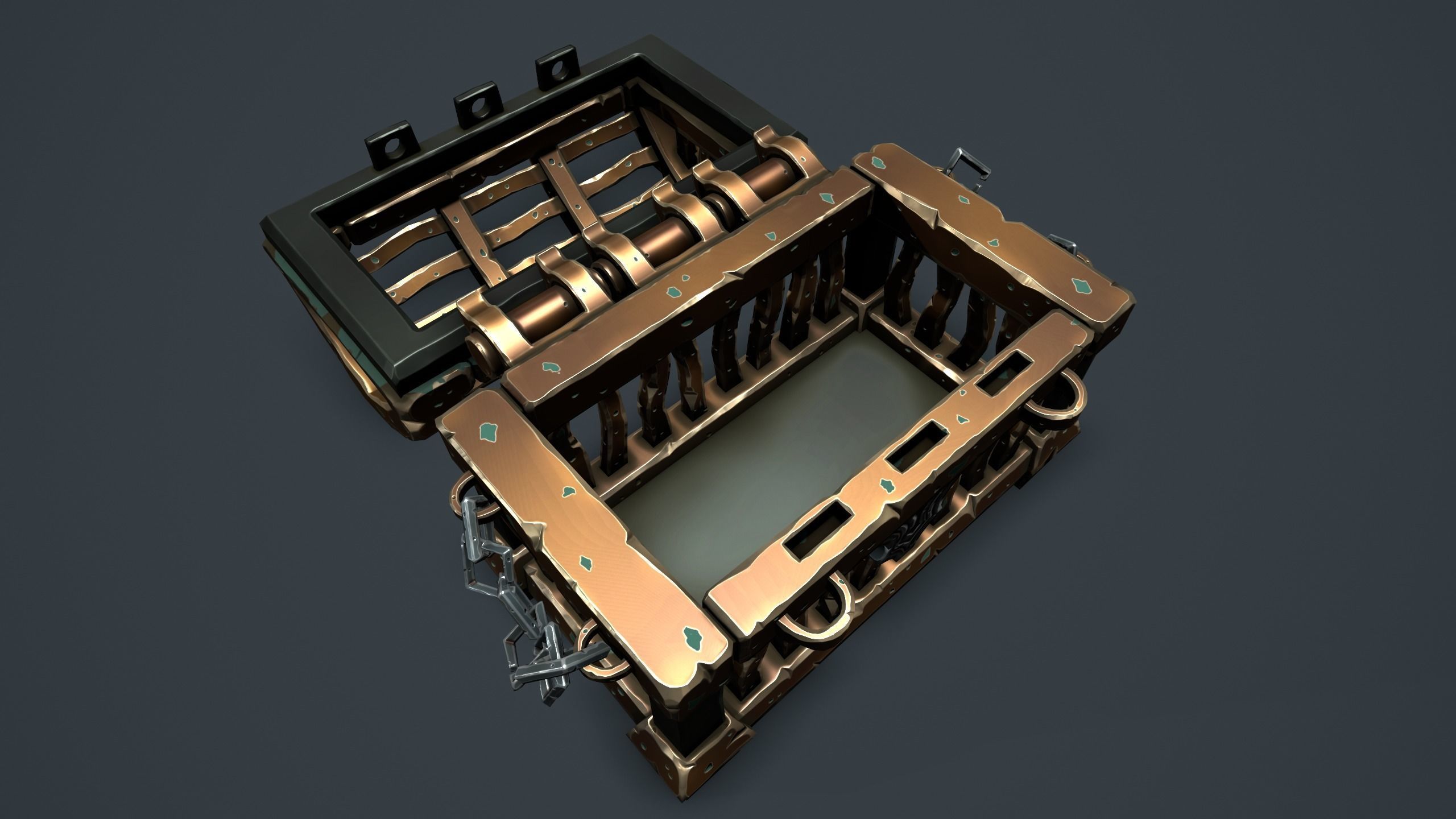 Prison chest Low-poly 3D model_18