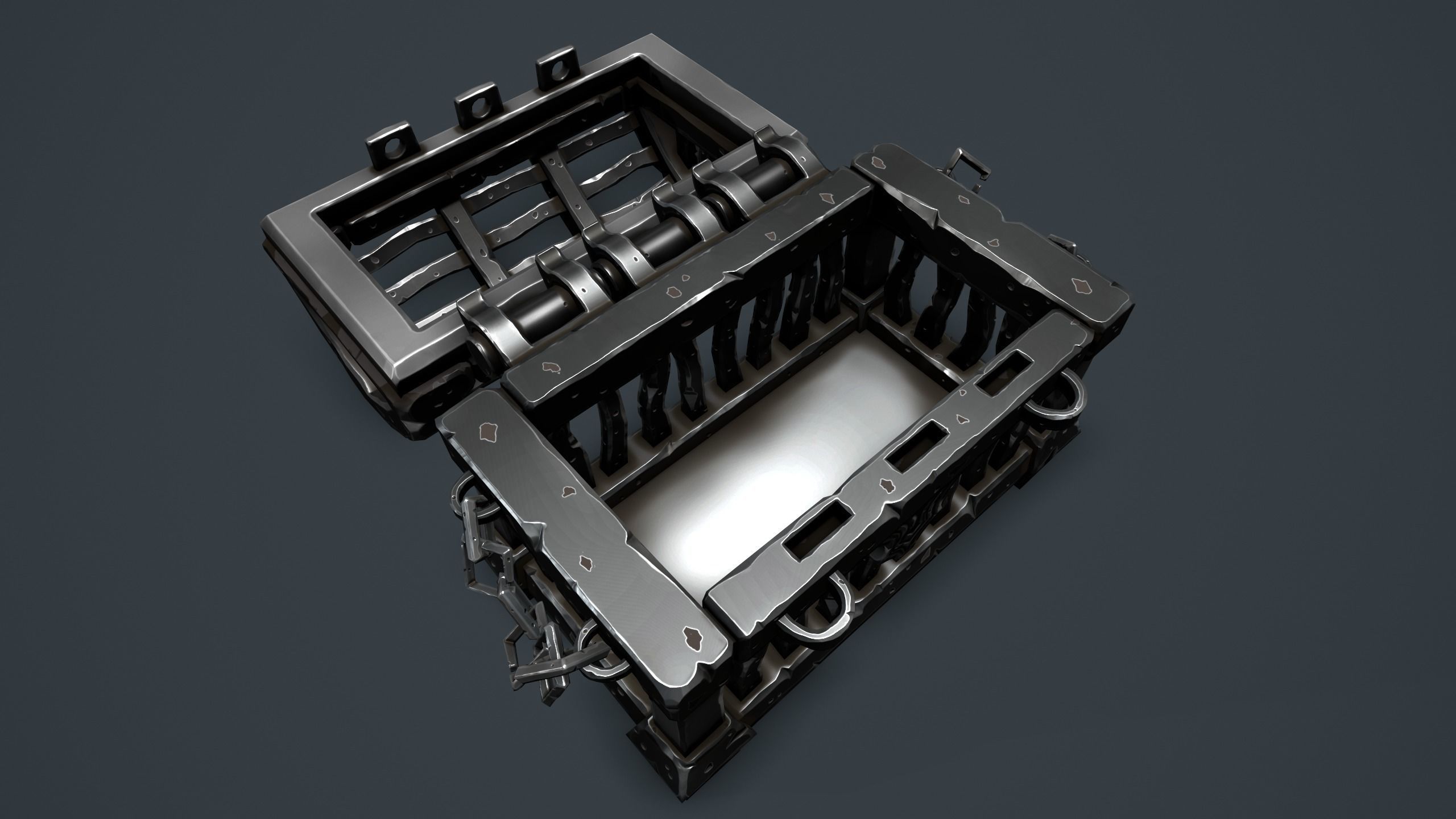 Prison chest Low-poly 3D model_24