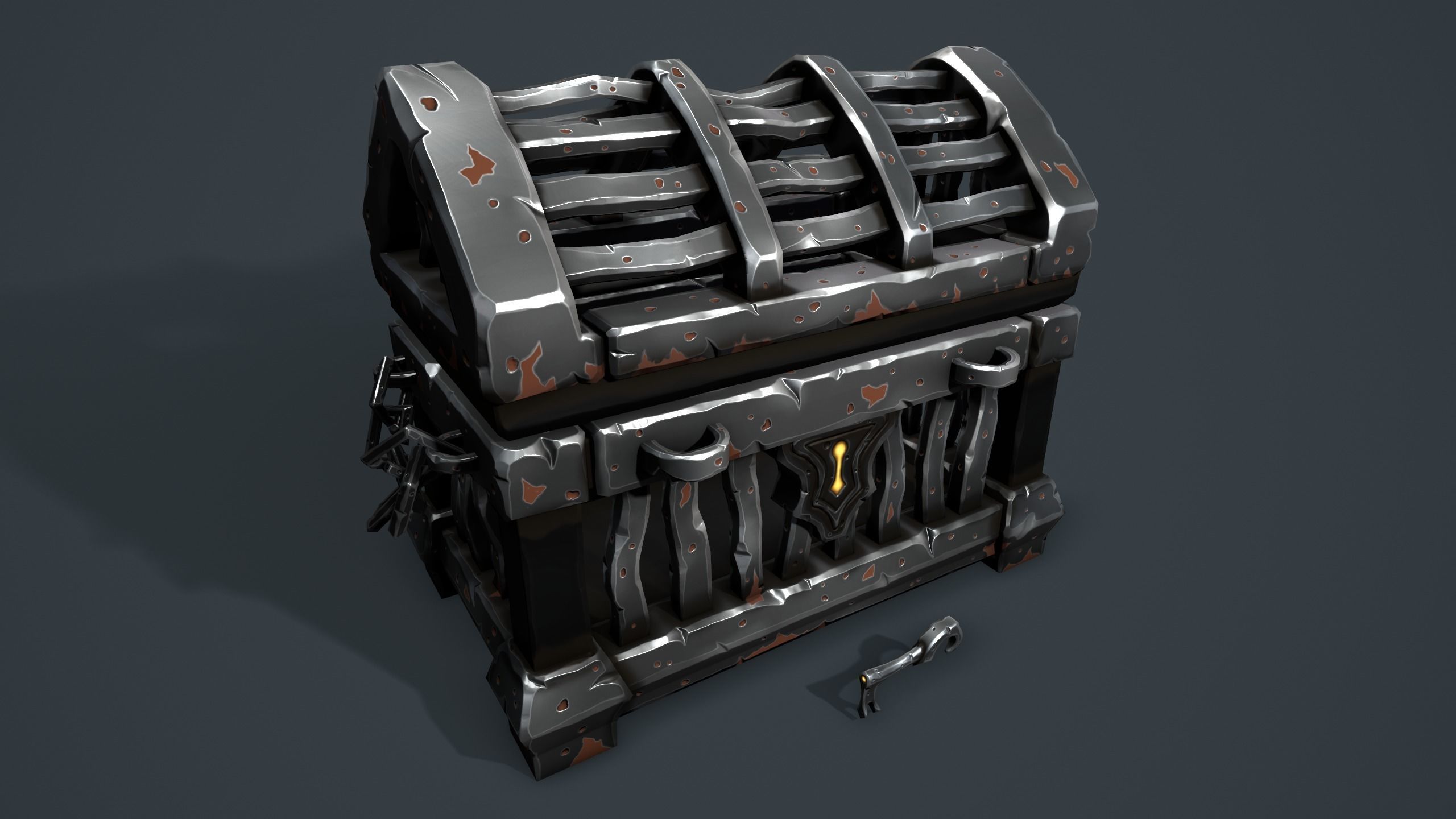Prison chest Low-poly 3D model_7
