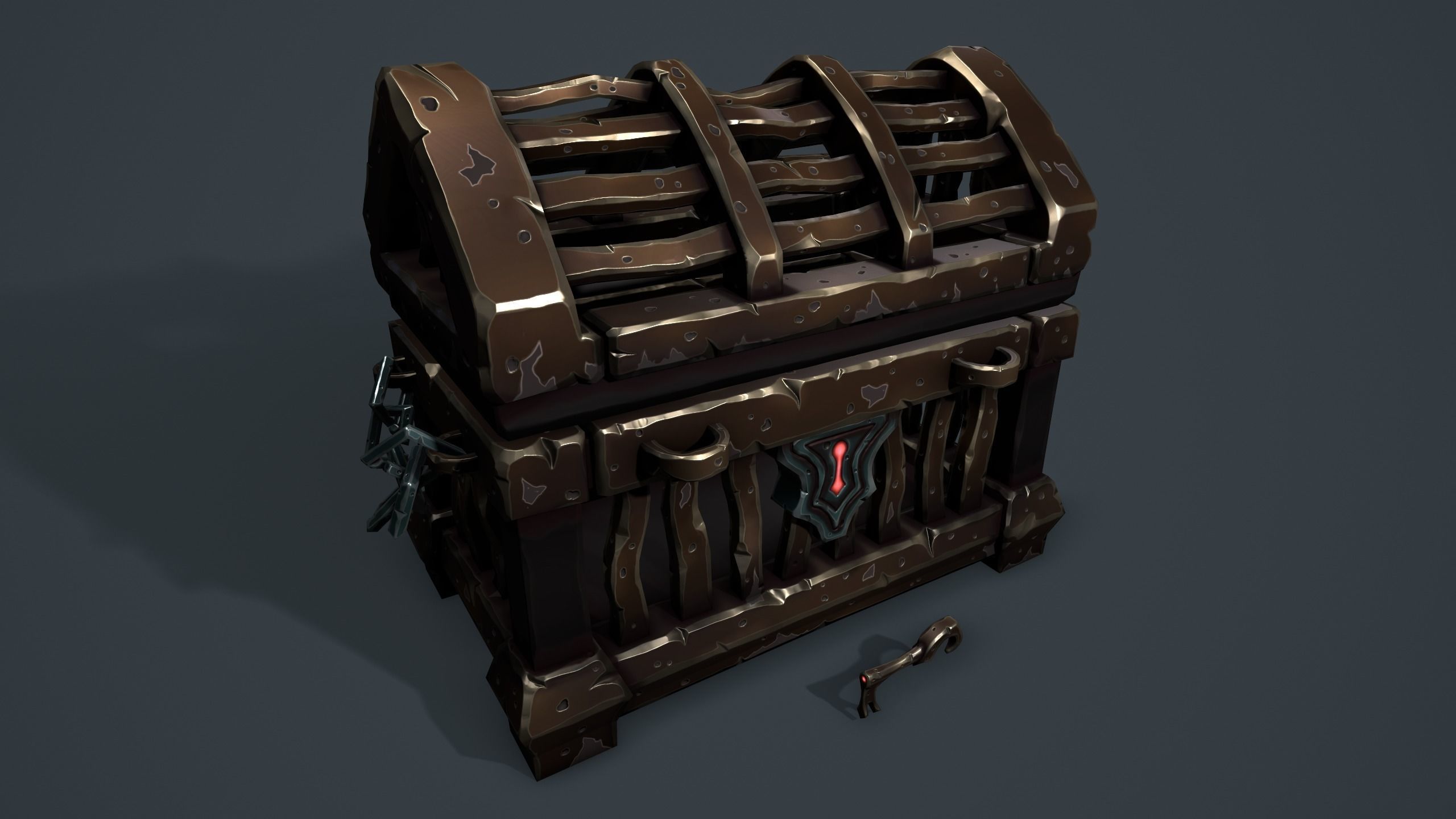 Prison chest Low-poly 3D model_5