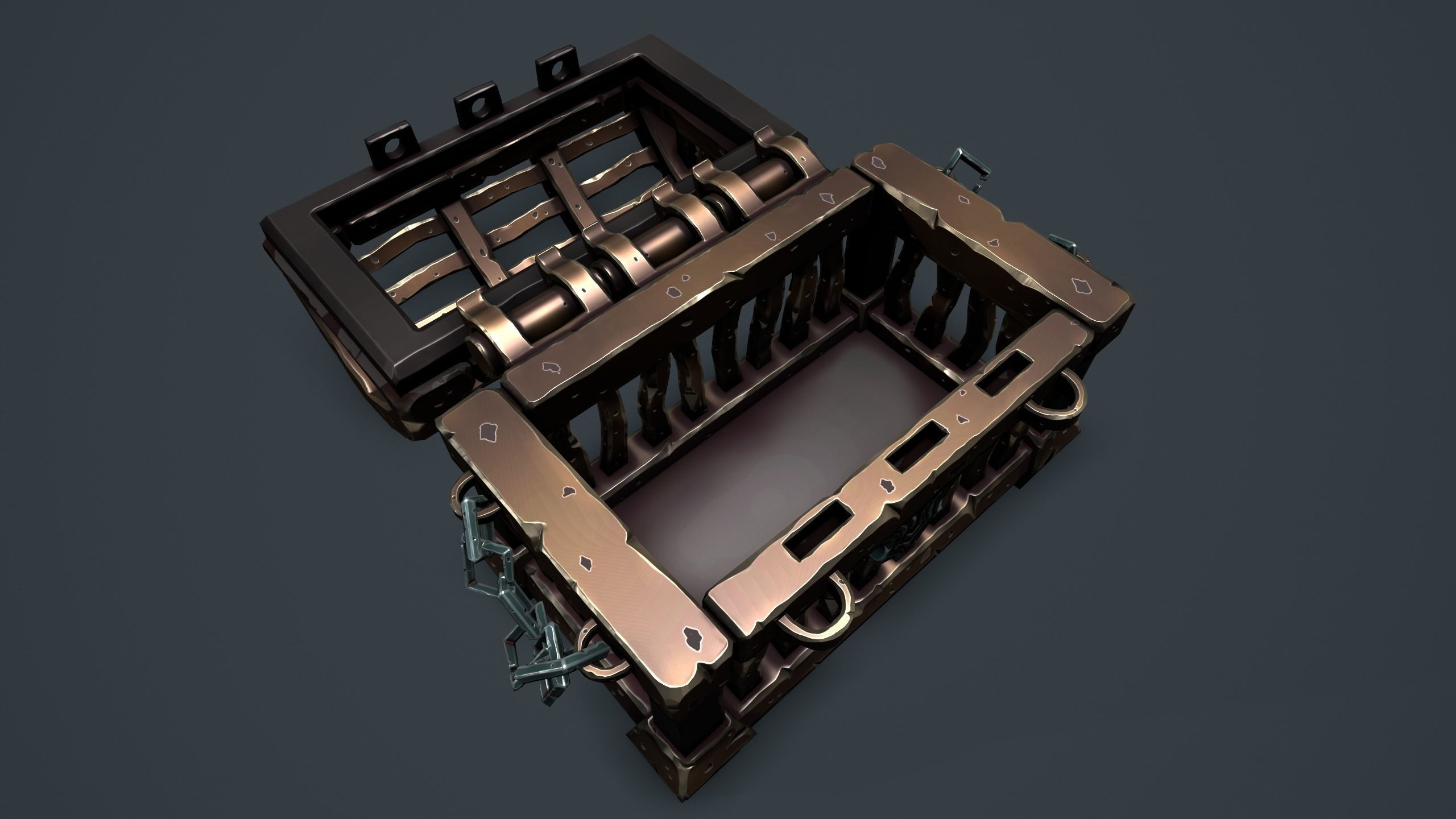 Prison chest Low-poly 3D model_21