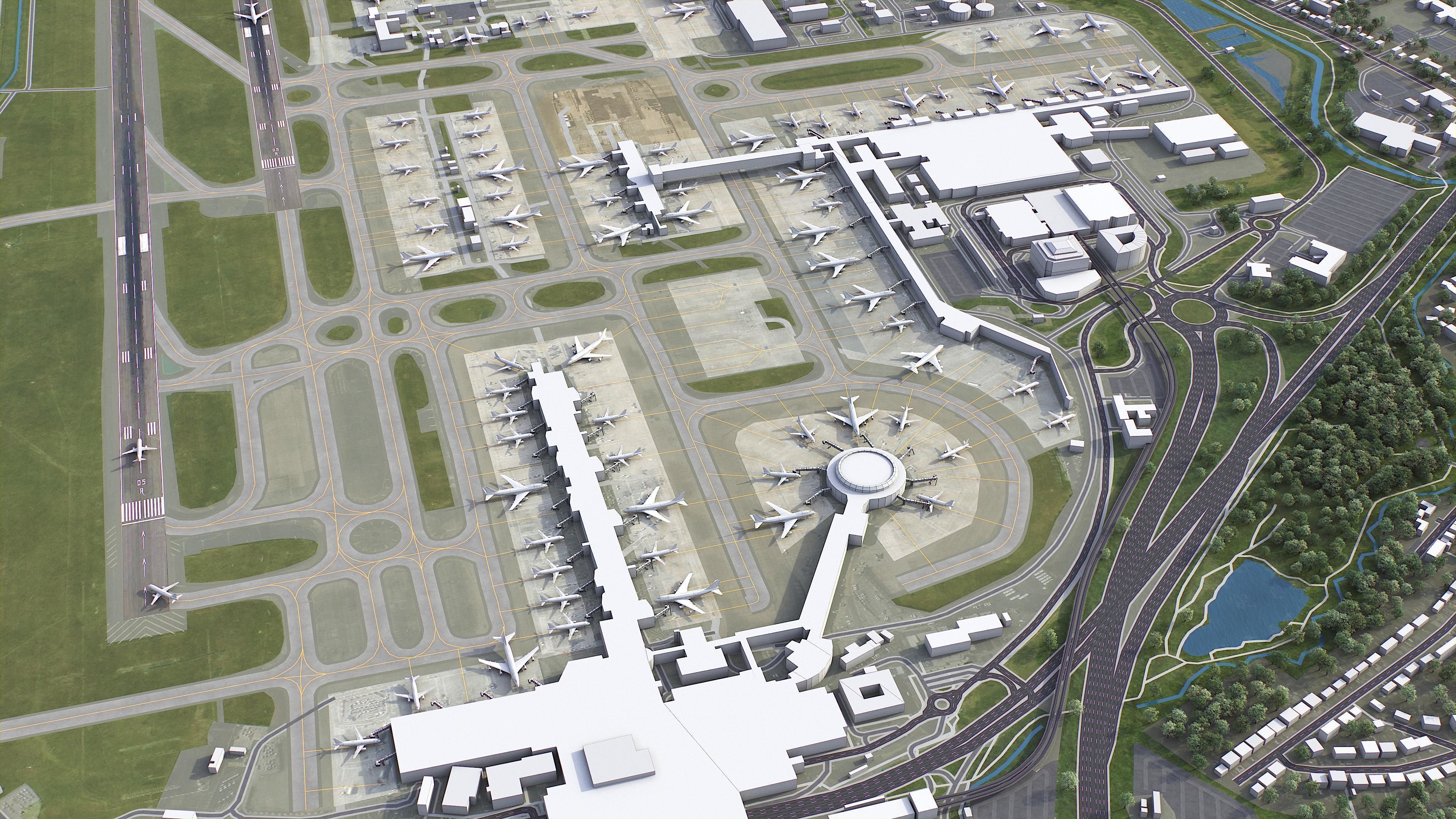 Gatwick Airport Low-poly 3D model_5