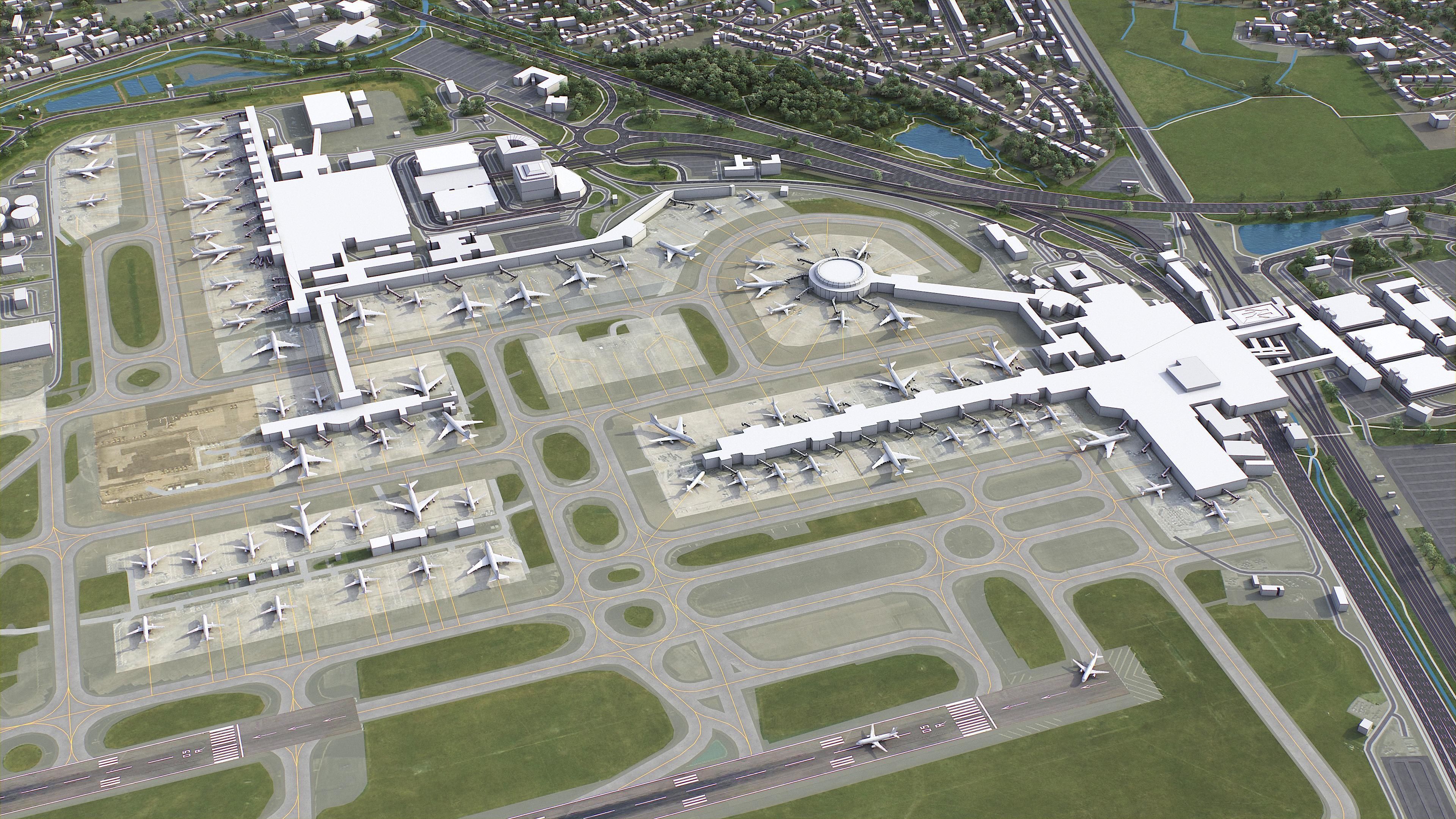 Gatwick Airport Low-poly 3D model_6