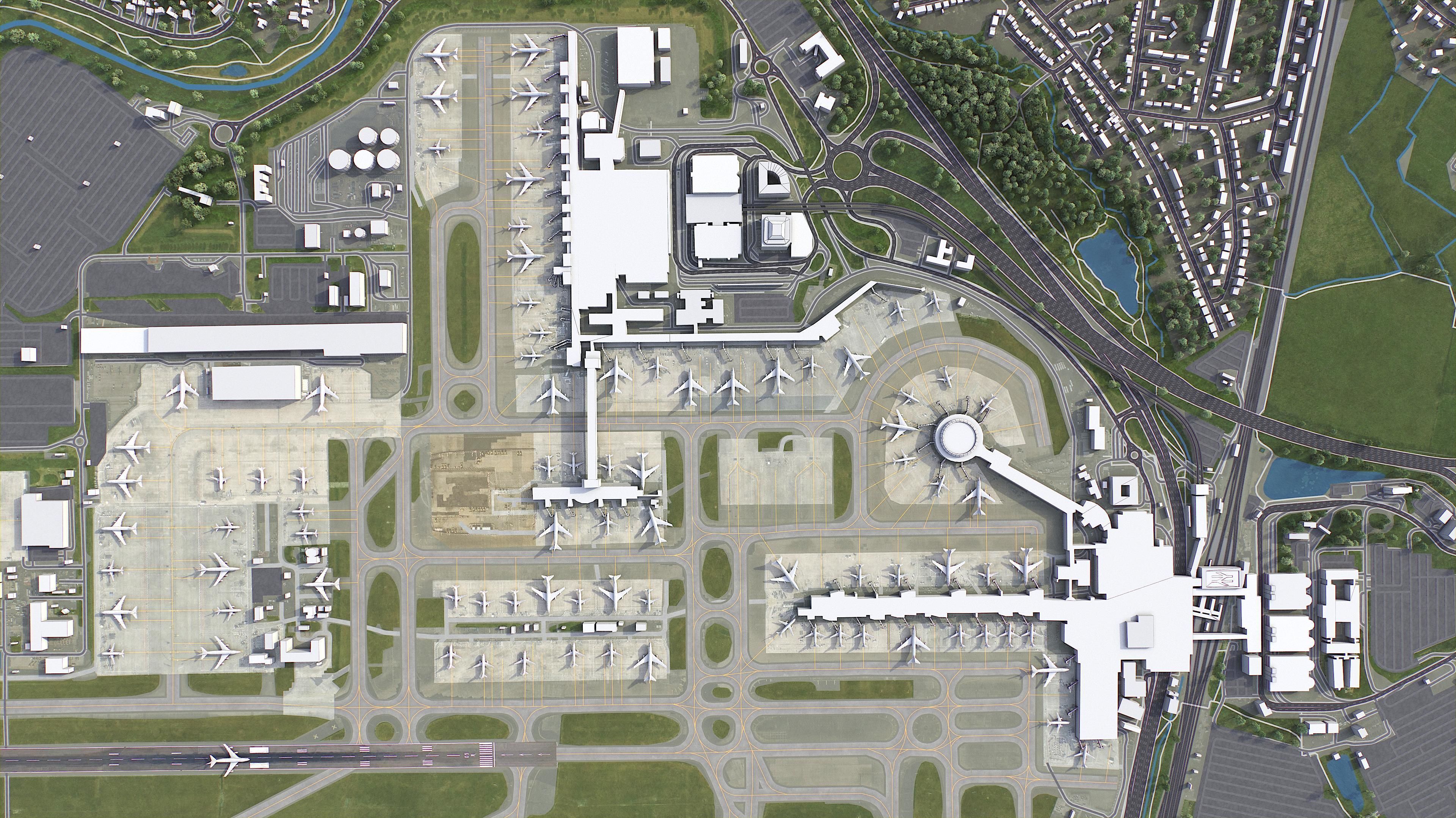 Gatwick Airport Low-poly 3D model_7