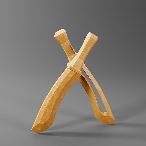 Wooden Sword Type E2 Low-poly 3D model