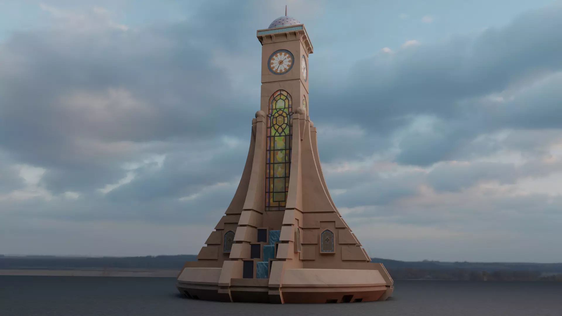 SQU Tower in 3D Low-poly 3D model