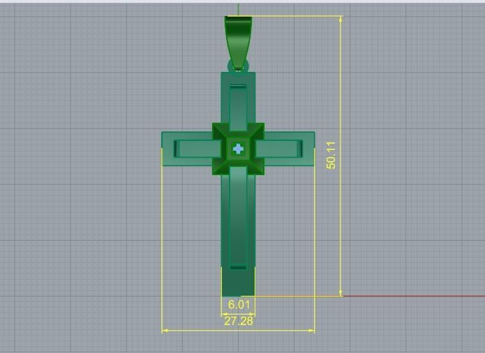Pendant cross Model 2784 3D print model_5