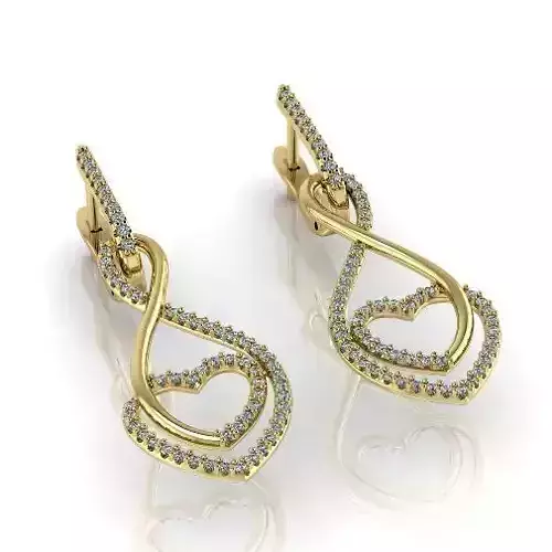 Earrings heart Model 2756