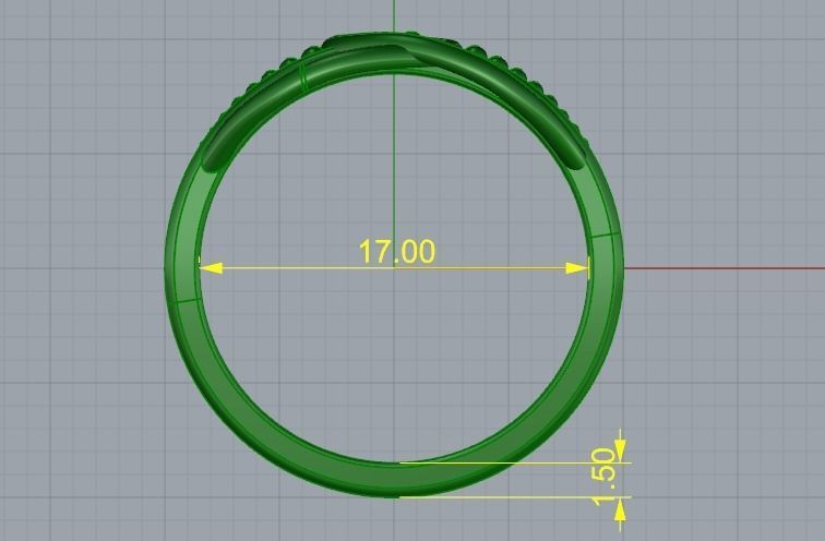Ring with one stone Model 2742 3D print model_6