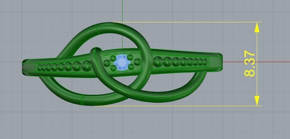 Ring with one stone Model 2742 3D print model_7