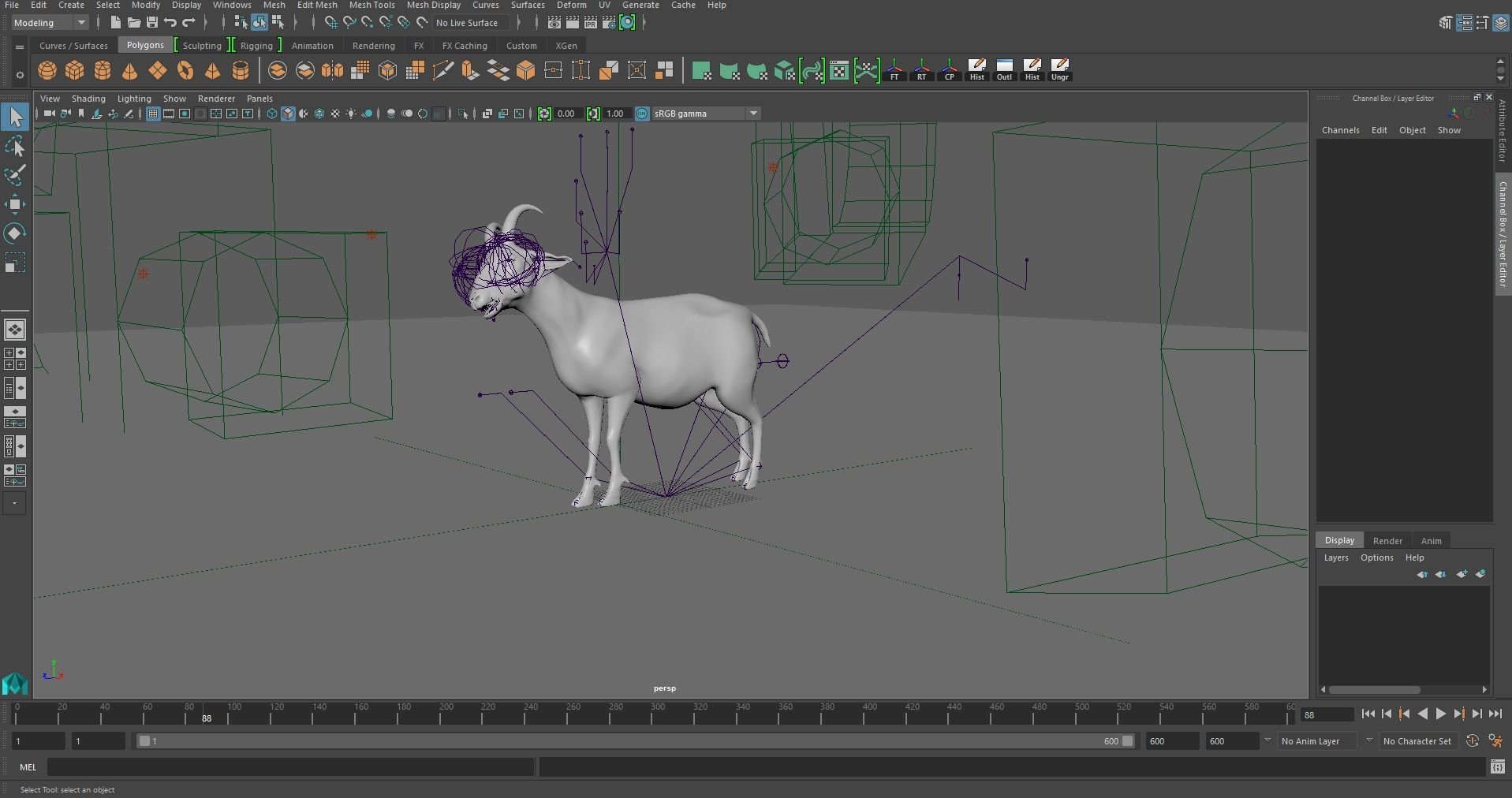 Goat 03 Rigged and Animation Low-poly 3D model_19