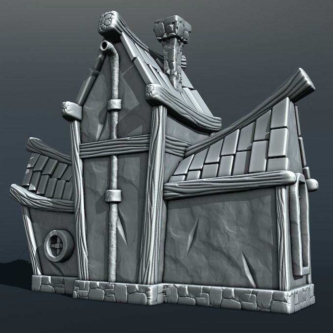 medieval house 3D print model_2