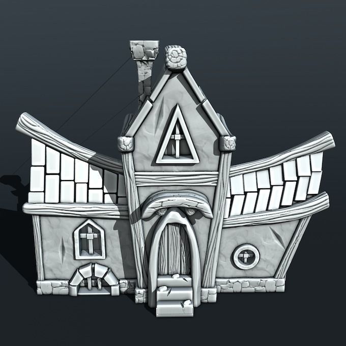 medieval house 3D print model_1