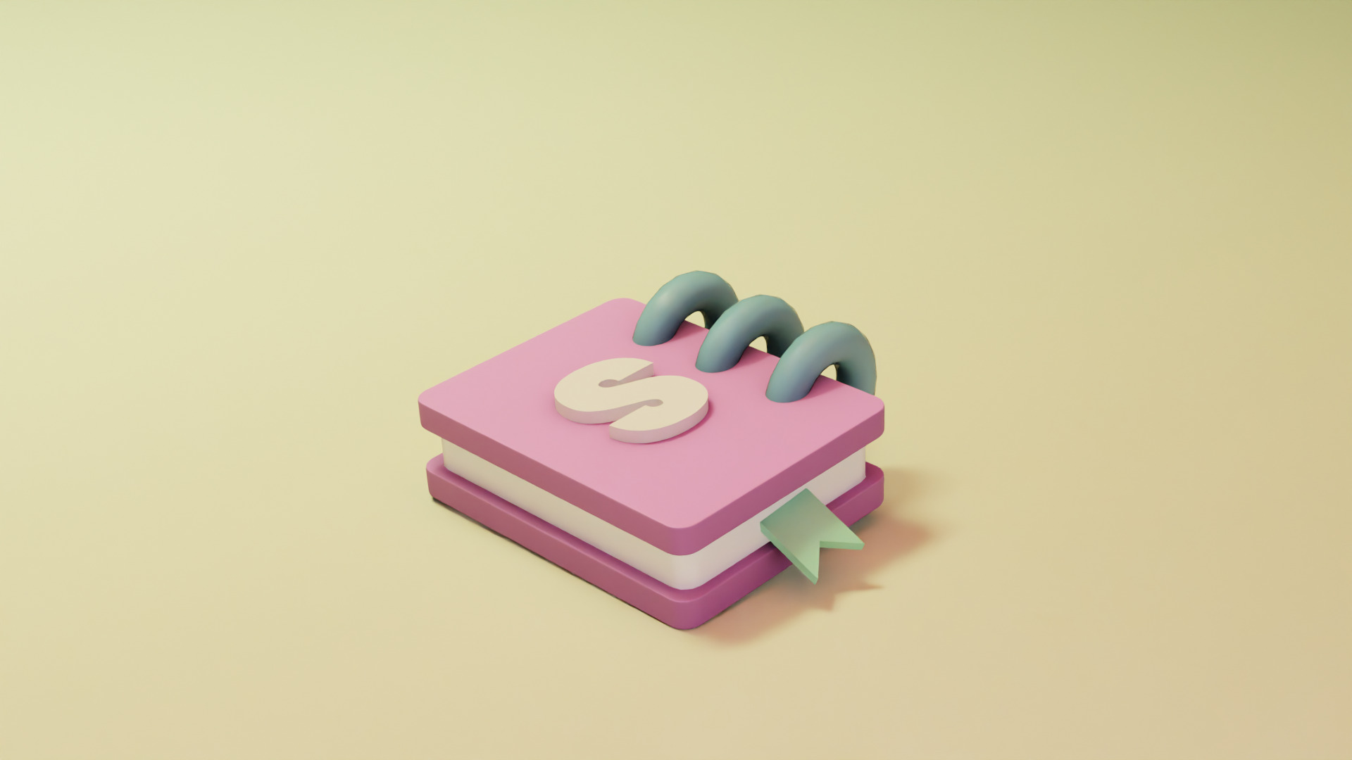 Stylized Desk Assets pack Low-poly 3D model_8