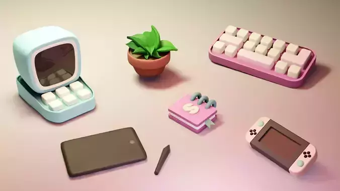 Stylized Desk Assets pack