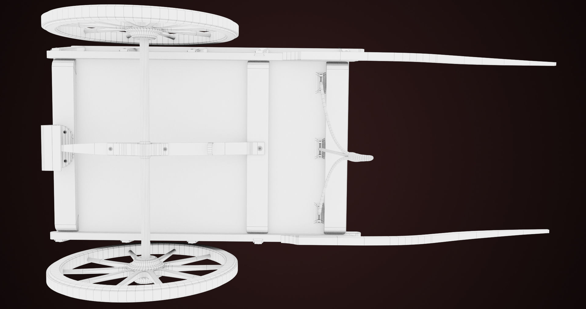 Red Wooden Cart 11 All PBR Unity UE Textures Included Low-poly 3D model_21