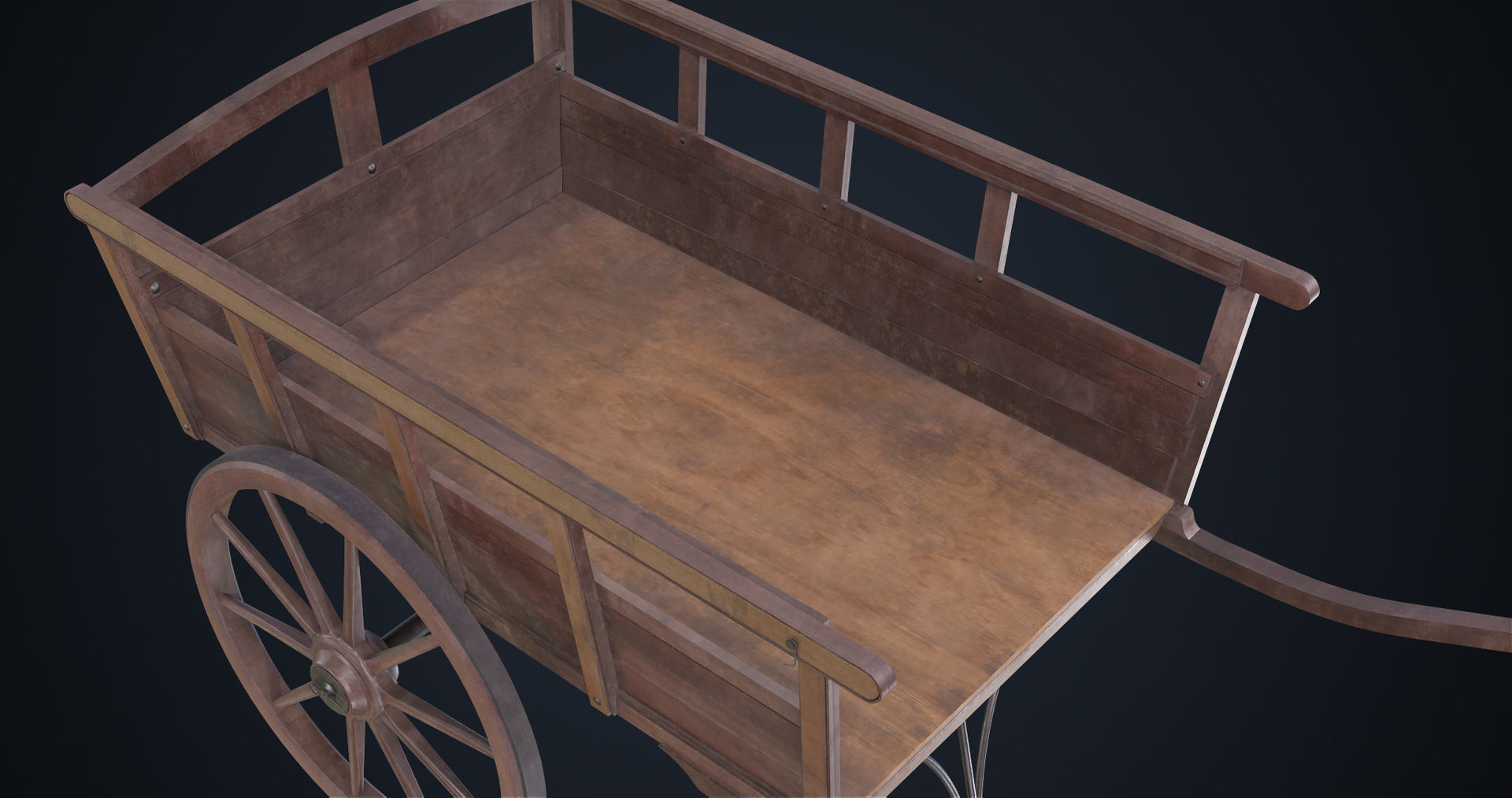 Red Wooden Cart 11 All PBR Unity UE Textures Included Low-poly 3D model_13