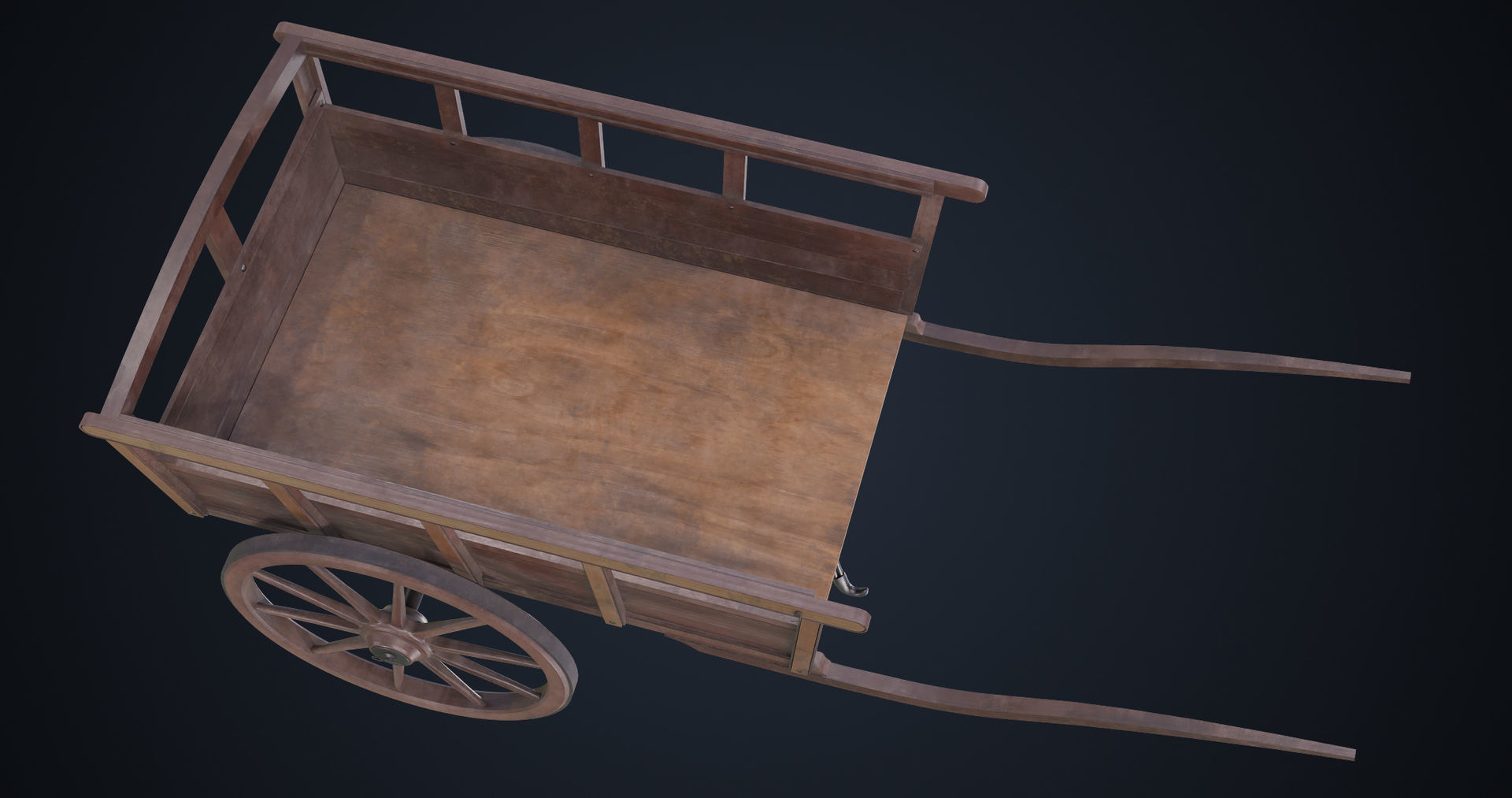 Red Wooden Cart 11 All PBR Unity UE Textures Included Low-poly 3D model_8