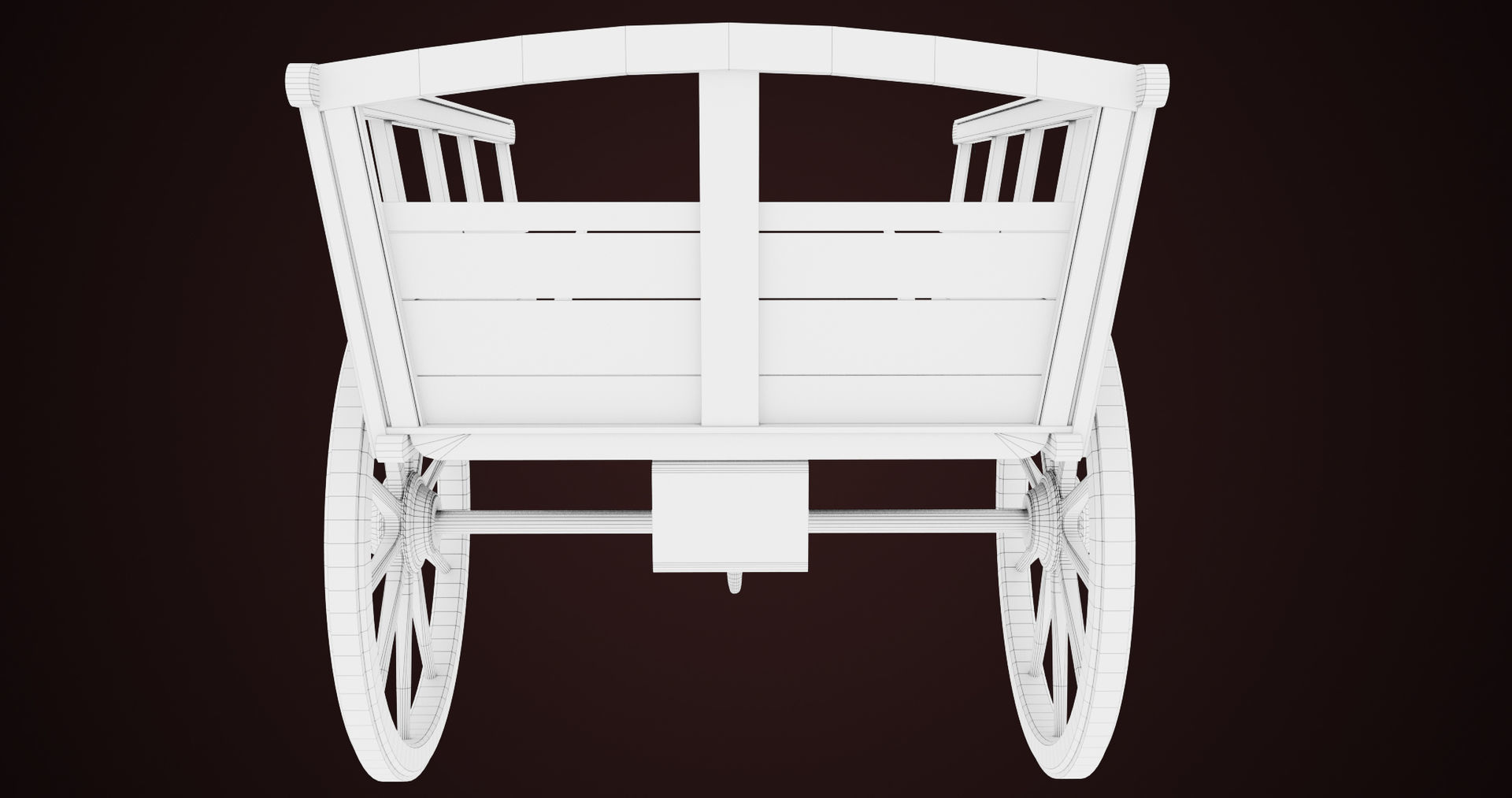 Red Wooden Cart 11 All PBR Unity UE Textures Included Low-poly 3D model_23