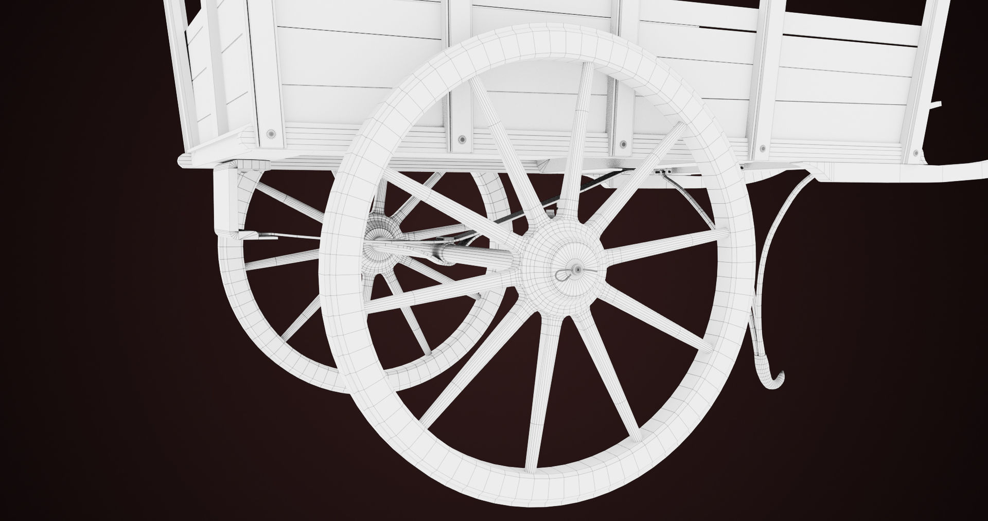 Red Wooden Cart 11 All PBR Unity UE Textures Included Low-poly 3D model_26