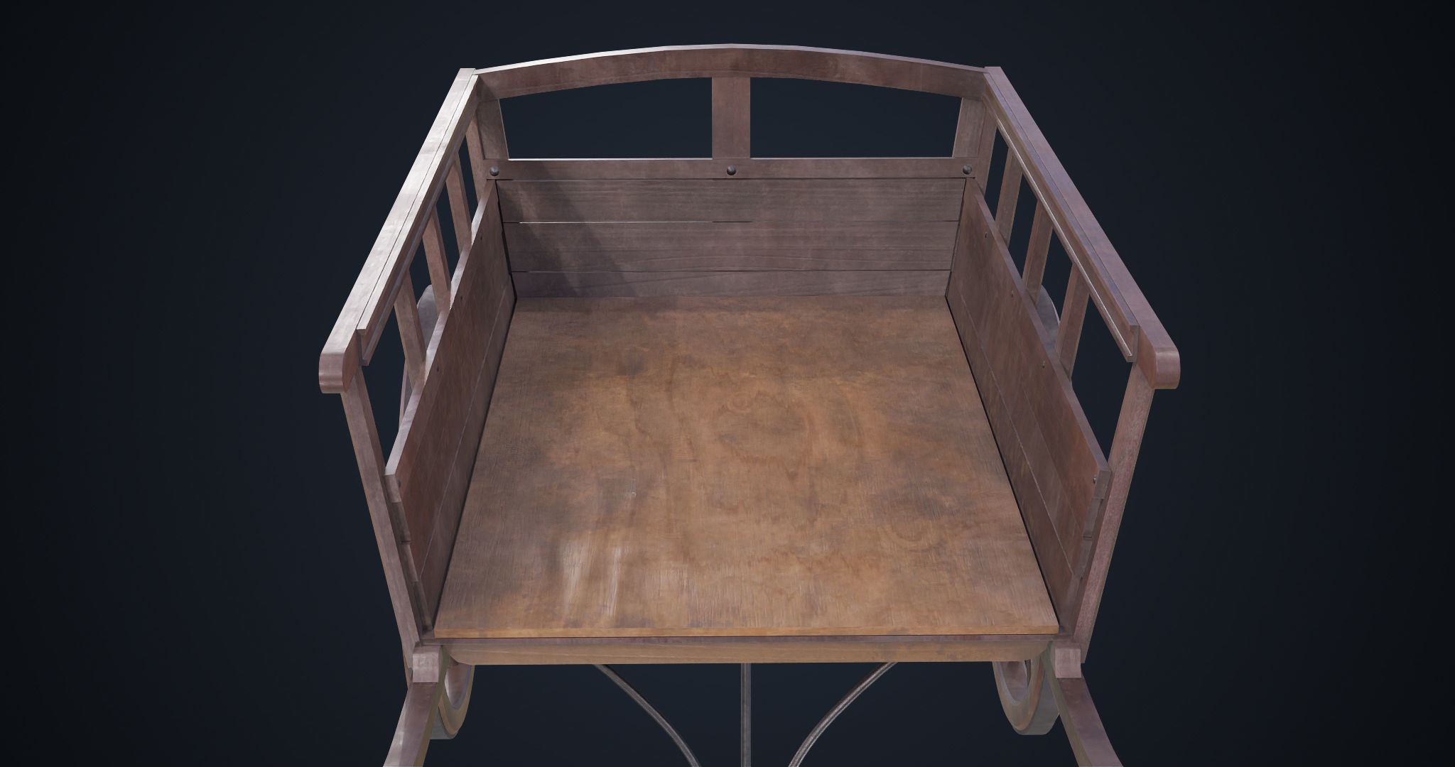 Red Wooden Cart 11 All PBR Unity UE Textures Included Low-poly 3D model_14
