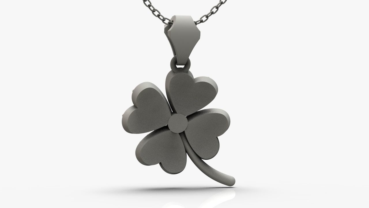 Diamond clover pendant 3D print model_15