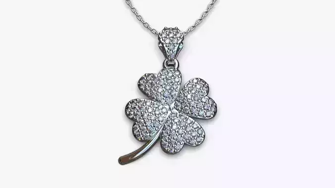 Diamond clover pendant