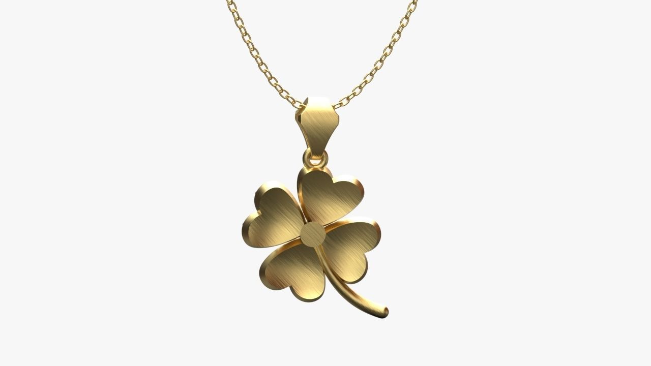 Diamond clover pendant 3D print model_9