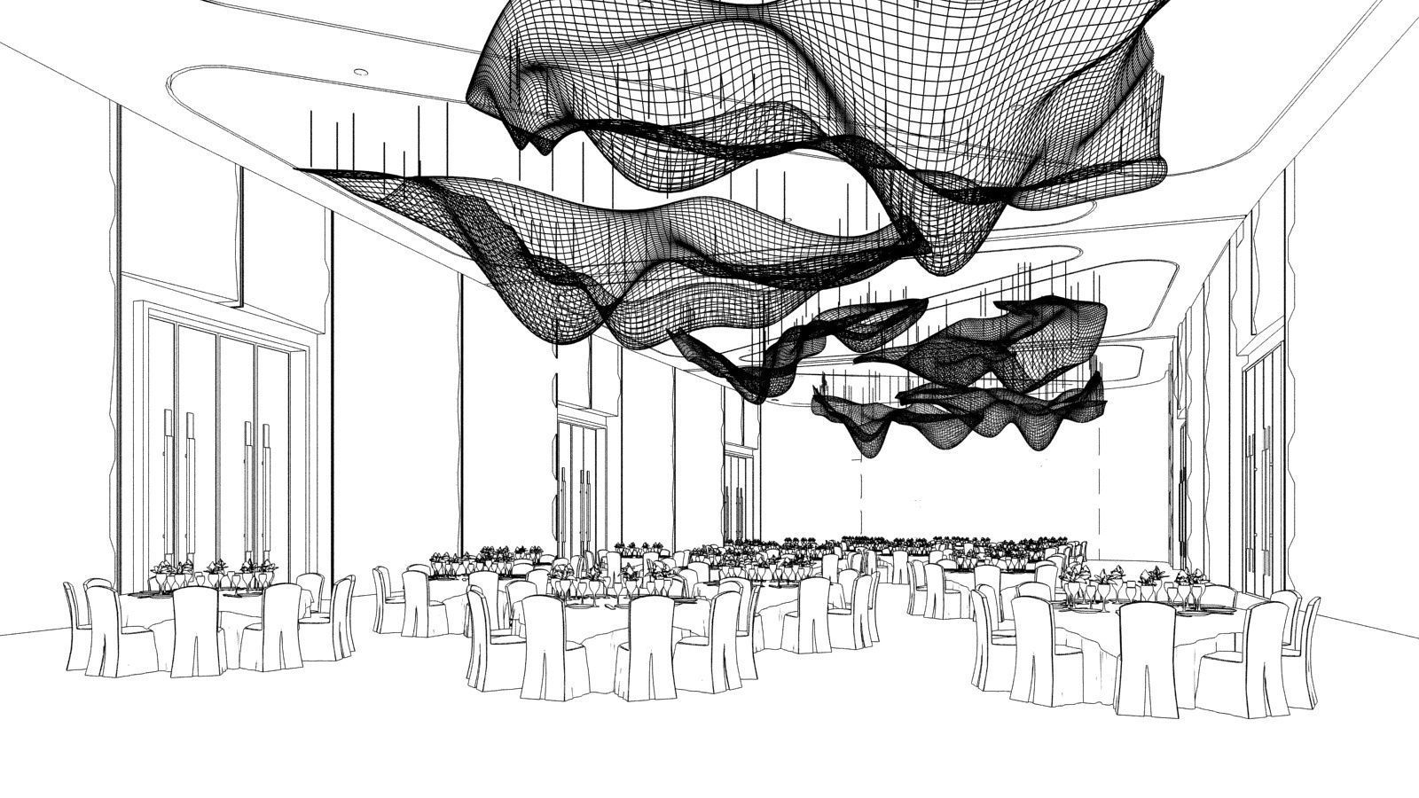 banquet hall  3D model_2