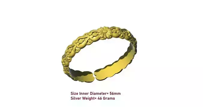 Antique Carved Silver Oxidised Bangle Design