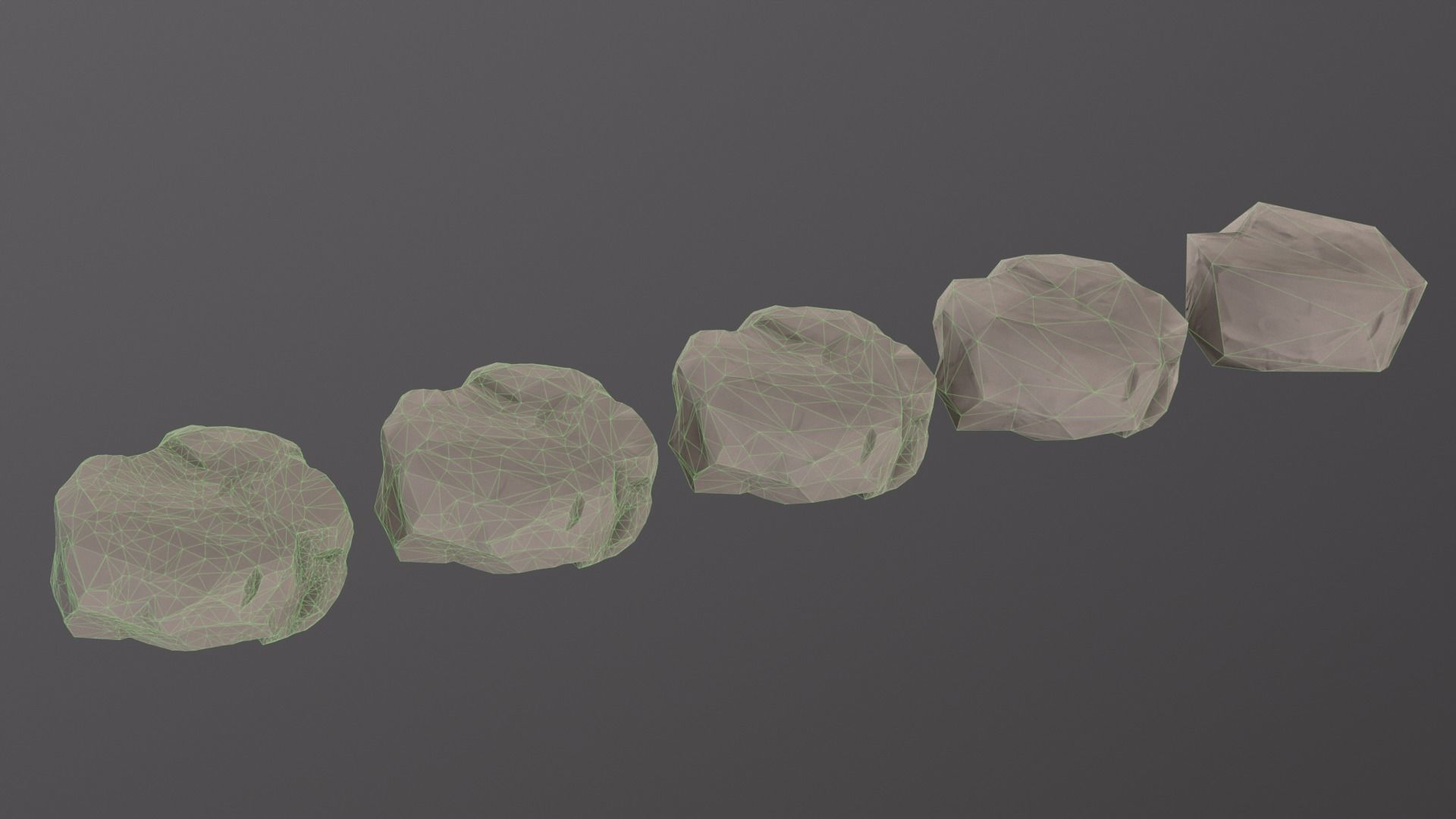 Stylized Rock Pack FREE - 8 styles 3 shapes LODs PBR Free low-poly 3D model_9