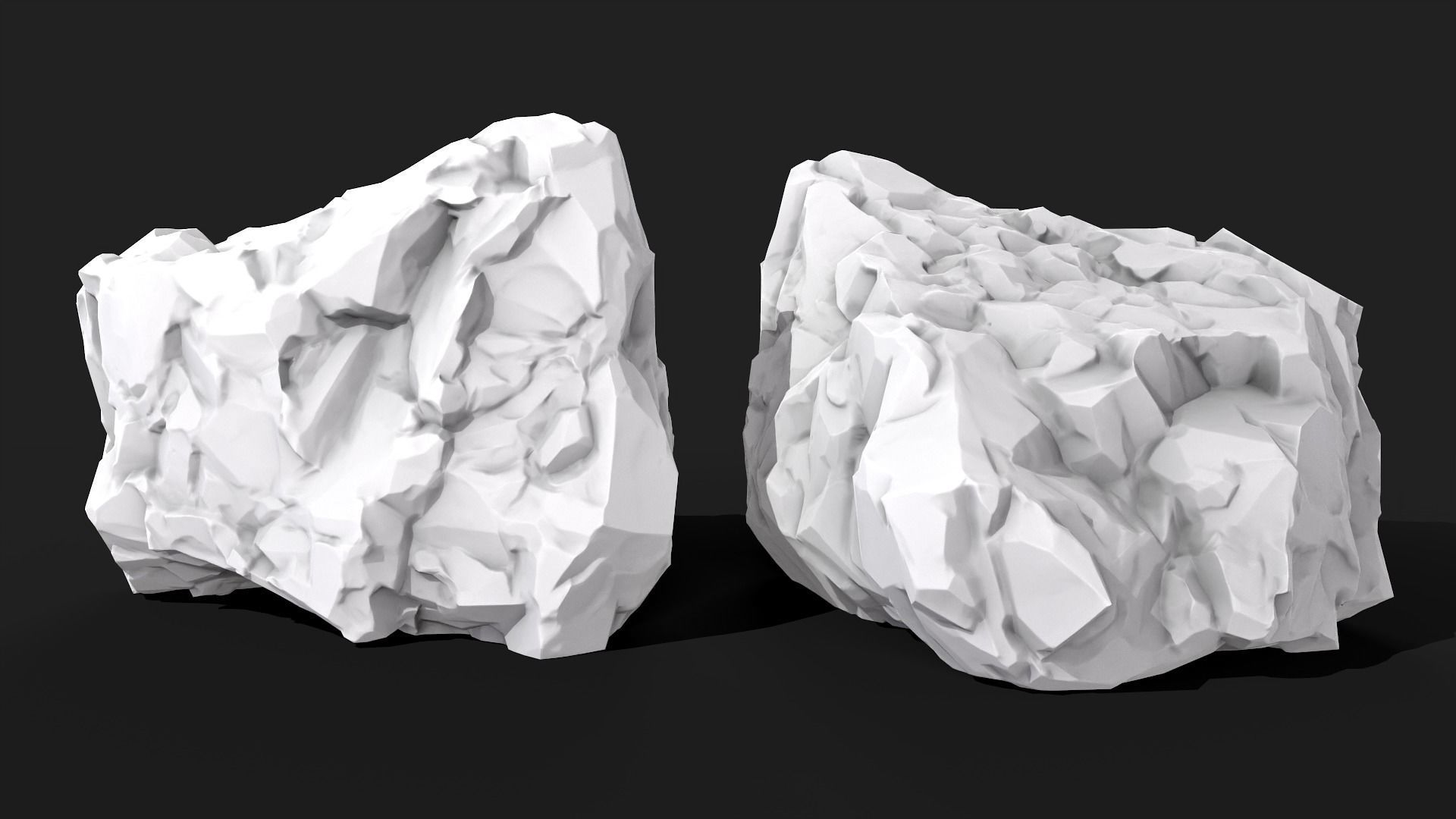 Stylized Rock Pack FREE - 8 styles 3 shapes LODs PBR Free low-poly 3D model_4