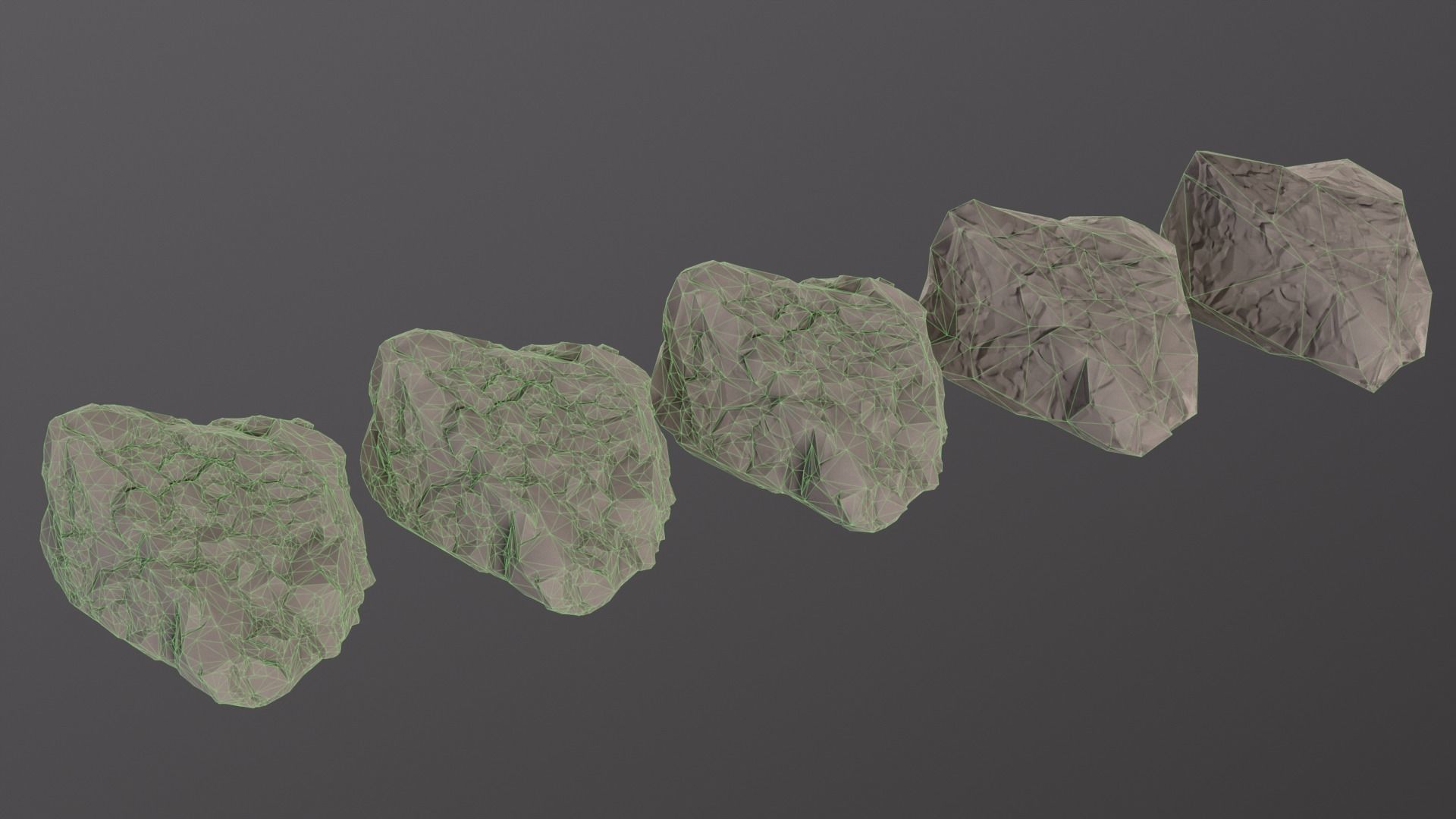 Stylized Rock Pack FREE - 8 styles 3 shapes LODs PBR Free low-poly 3D model_7